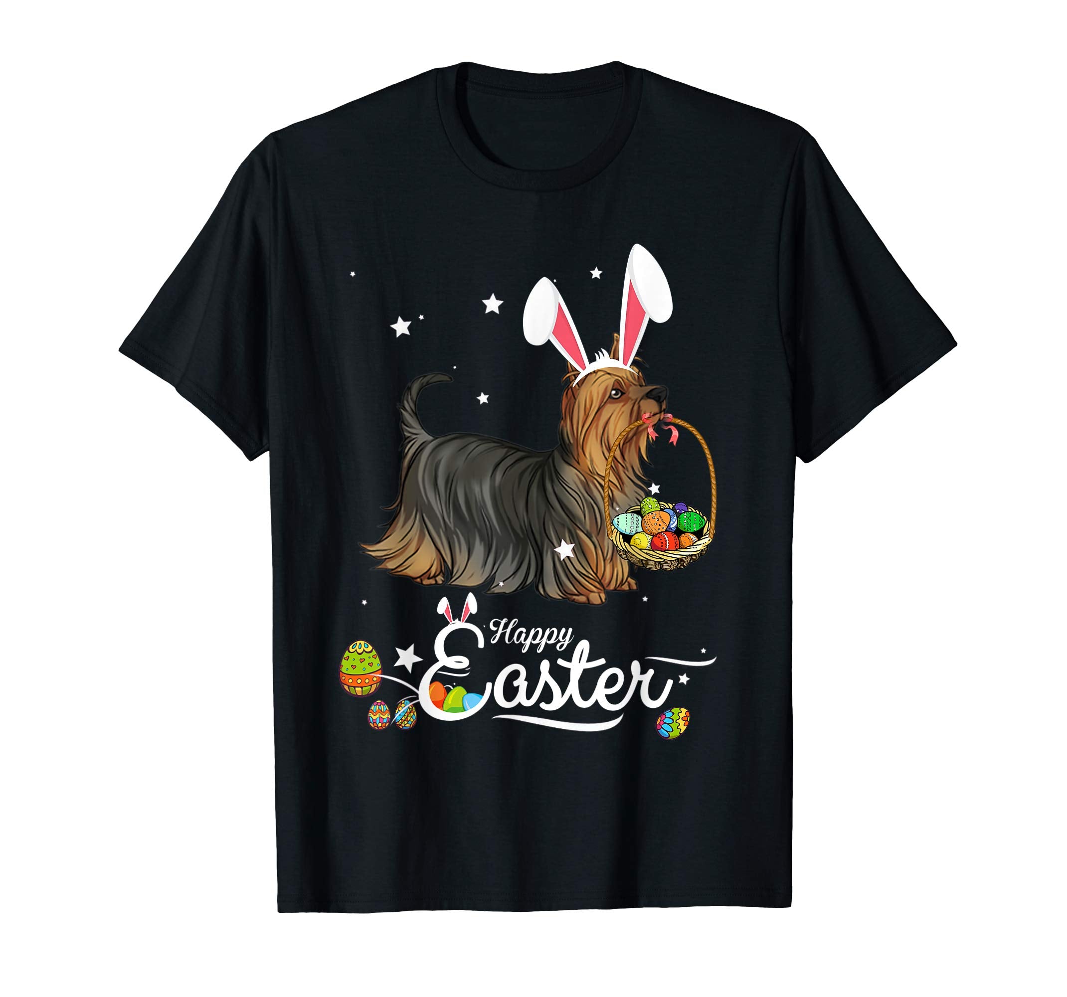 Silky Terrier Dog With Bunny Hat Easter Costume T Shirt