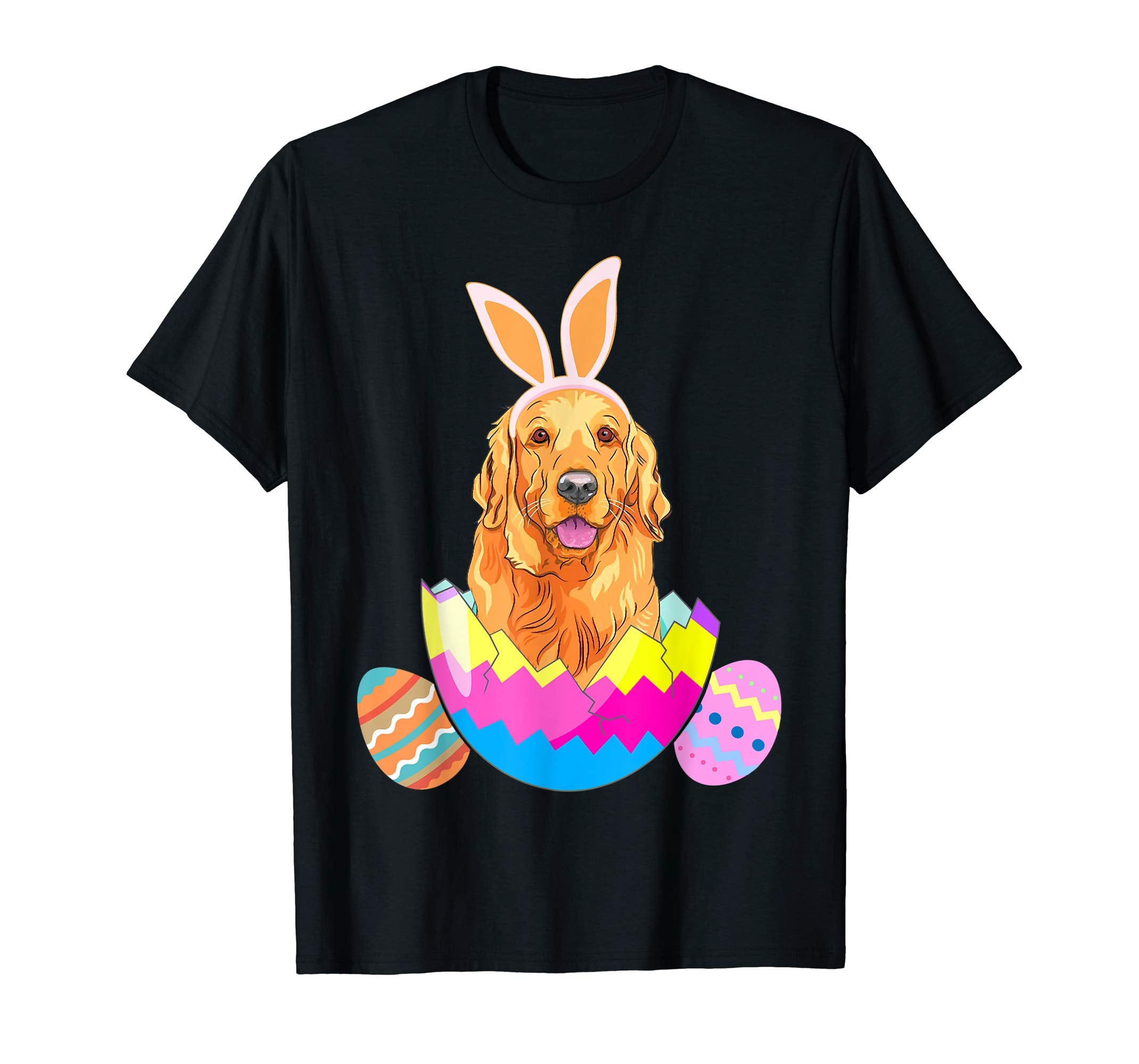 Golden Retriever Wearing Easter Bunny Ears Funny Dog T Shirt