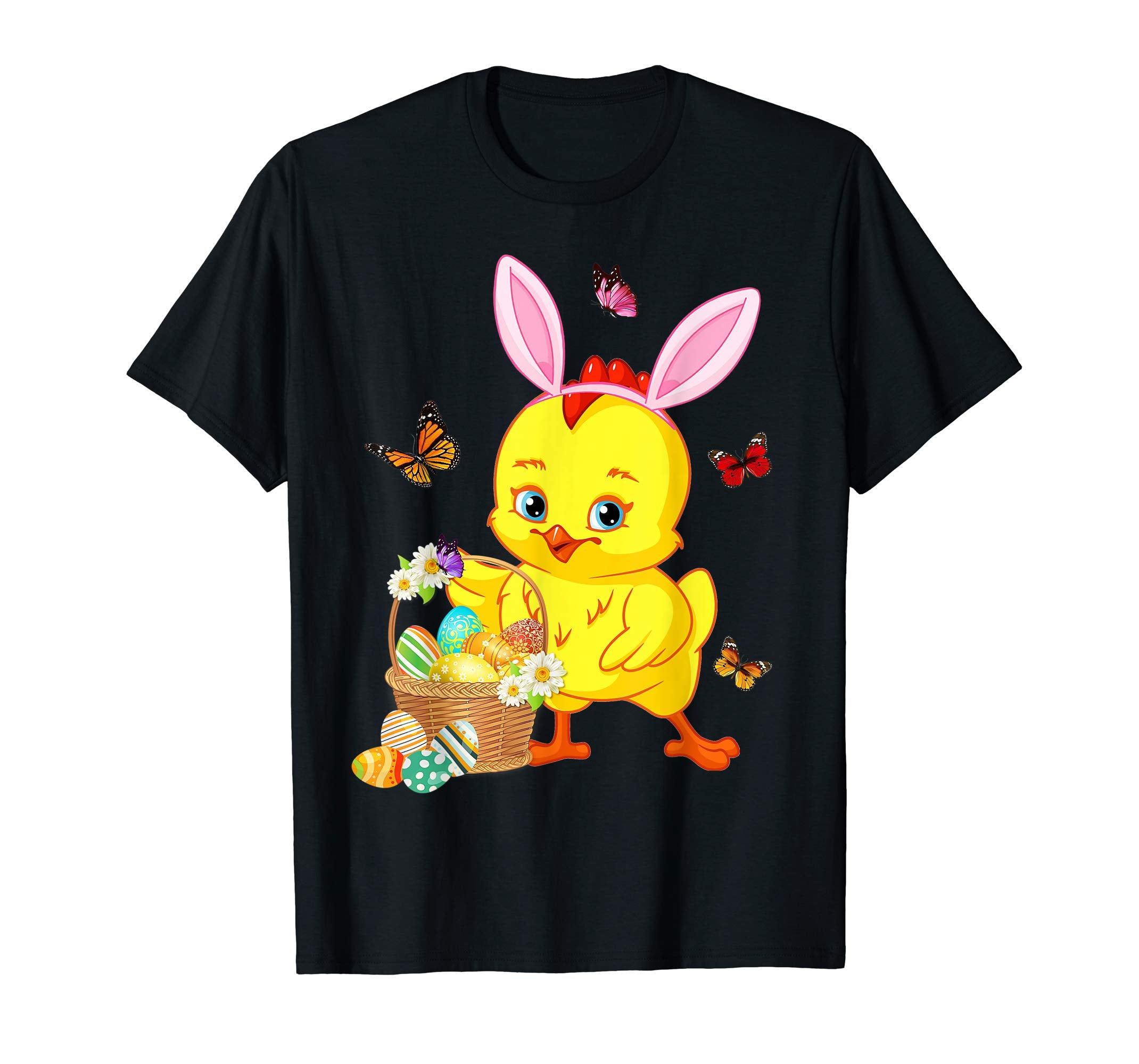 Chicken Bunny Hat Rabbit Easter Eggs Shirt Happy Ea
