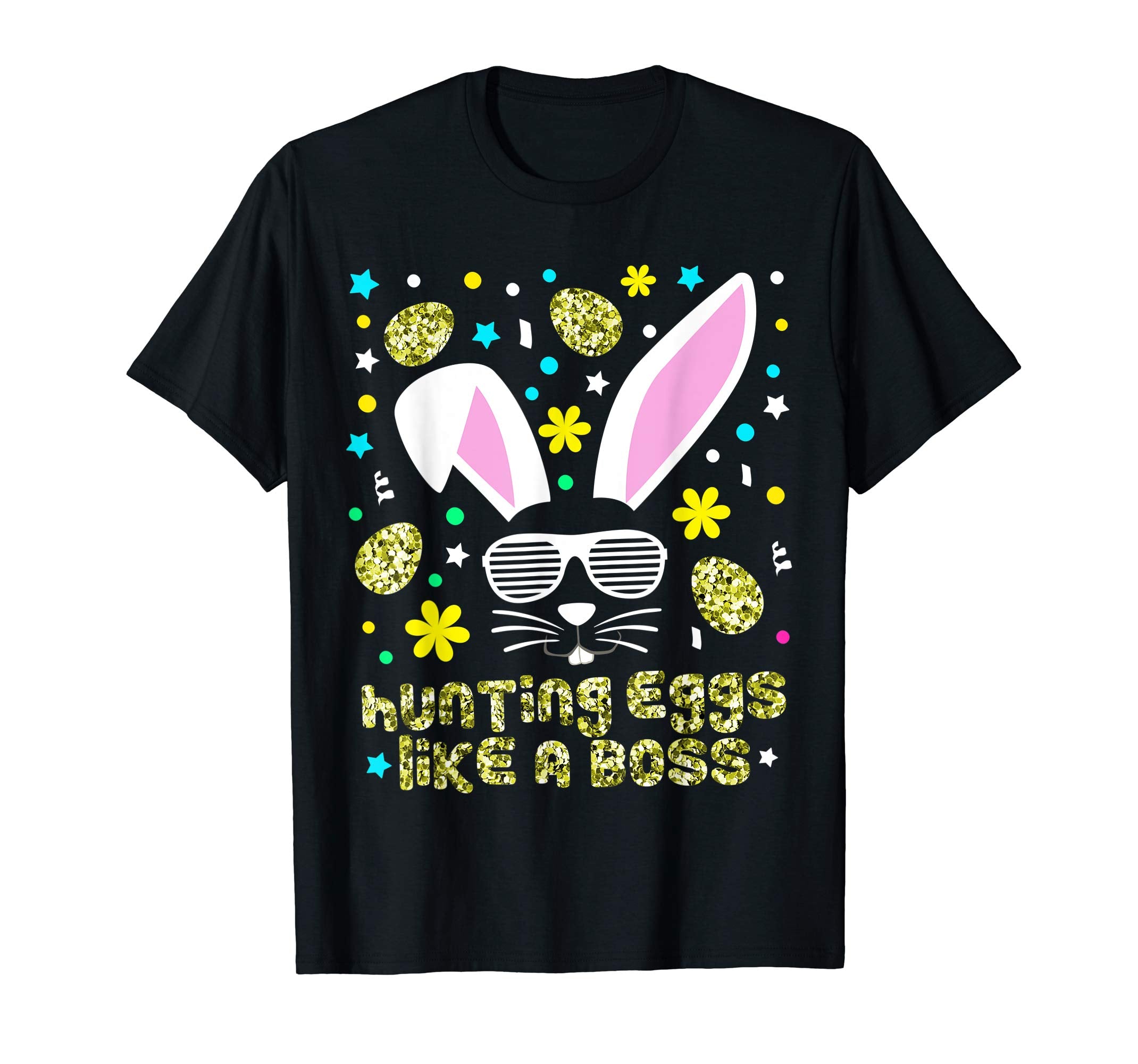 Cute Easter Bunny Shirt Hunting Eggs Gold Bling Tee Gift