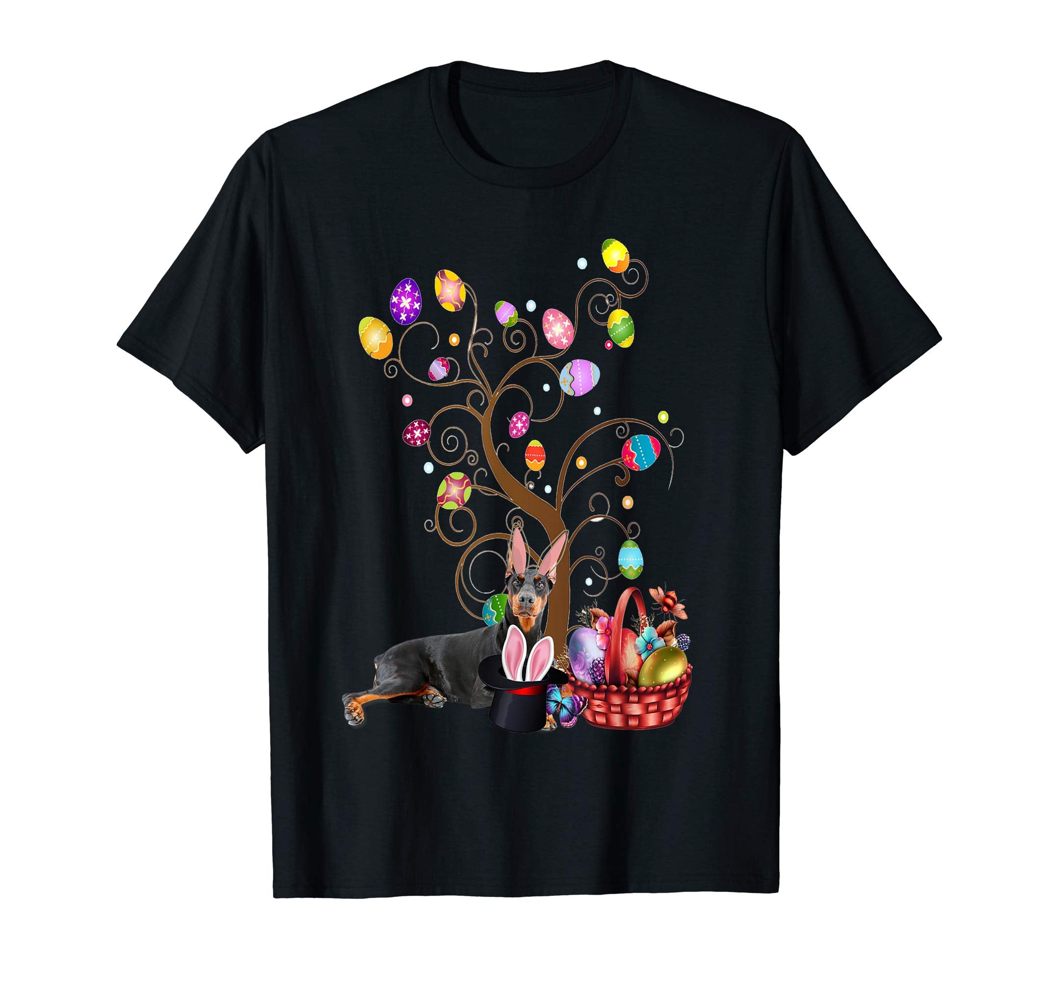 Bunny Doberman Pinscher Easter Day Hunting Egg T-Shirt Gift