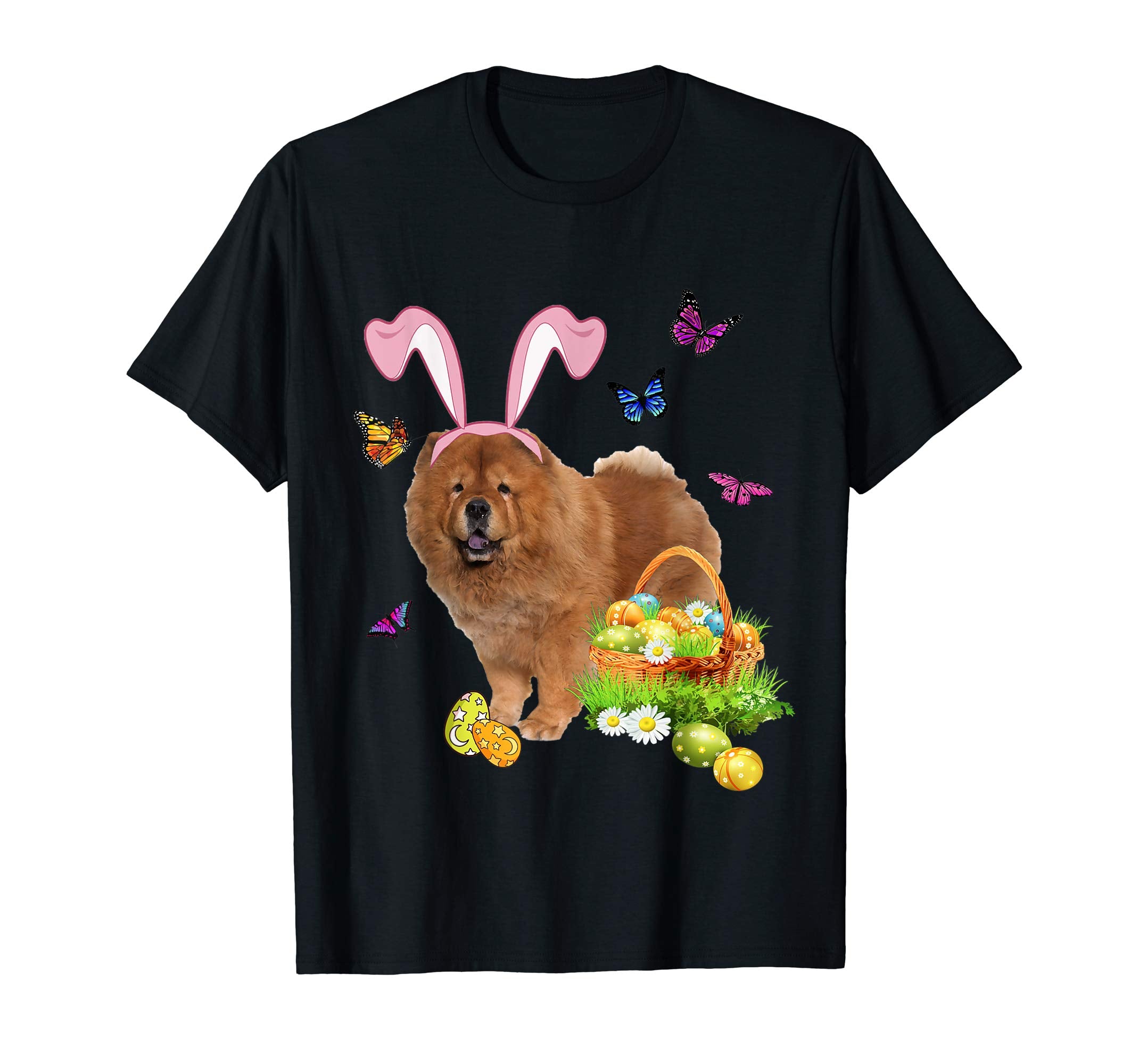 Chow Chow Bunny Hat Rabbit Easter Eggs T-Shirt