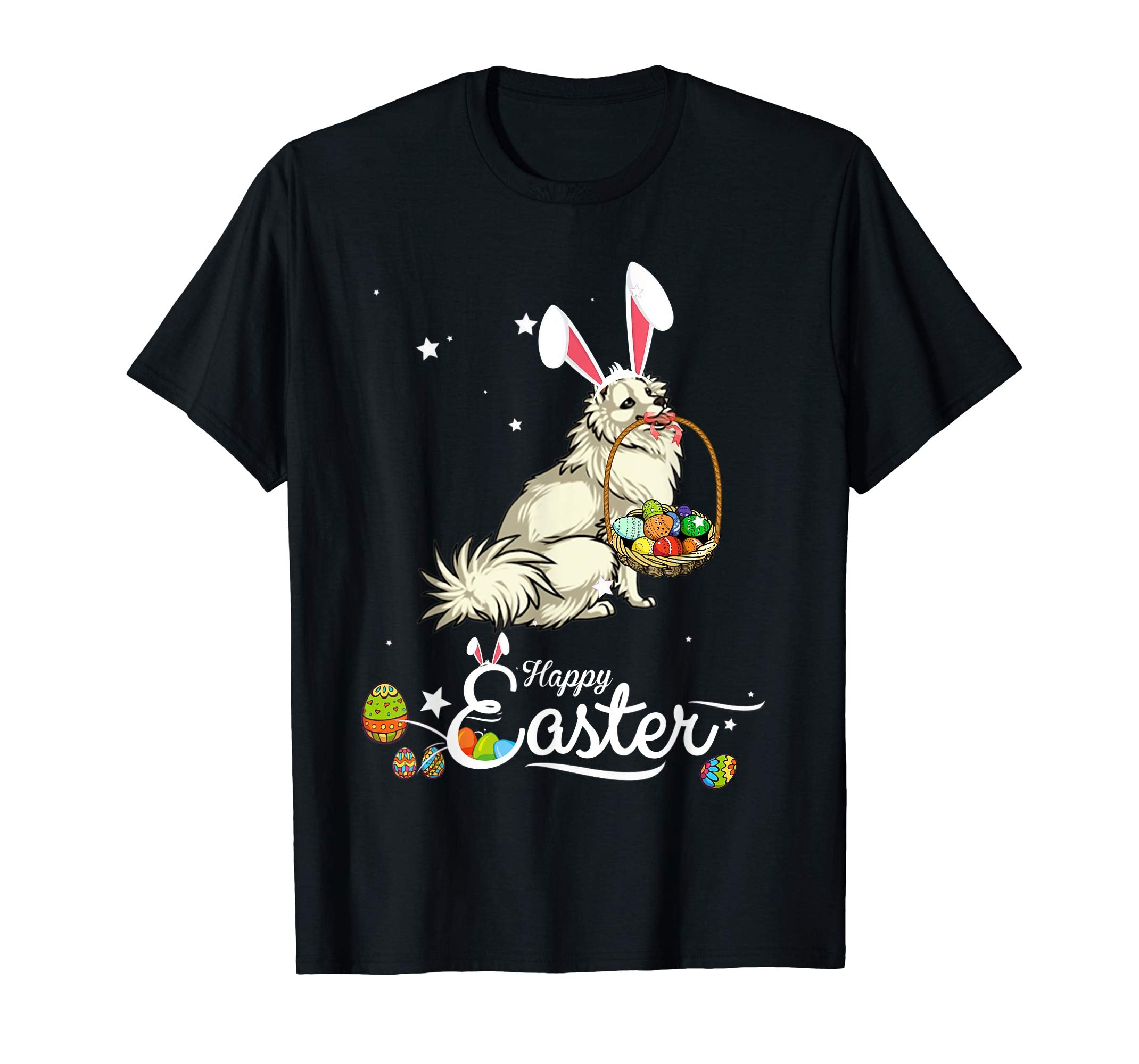 American Eskimo Dog With Bunny Hat Easter Costume T Shirt