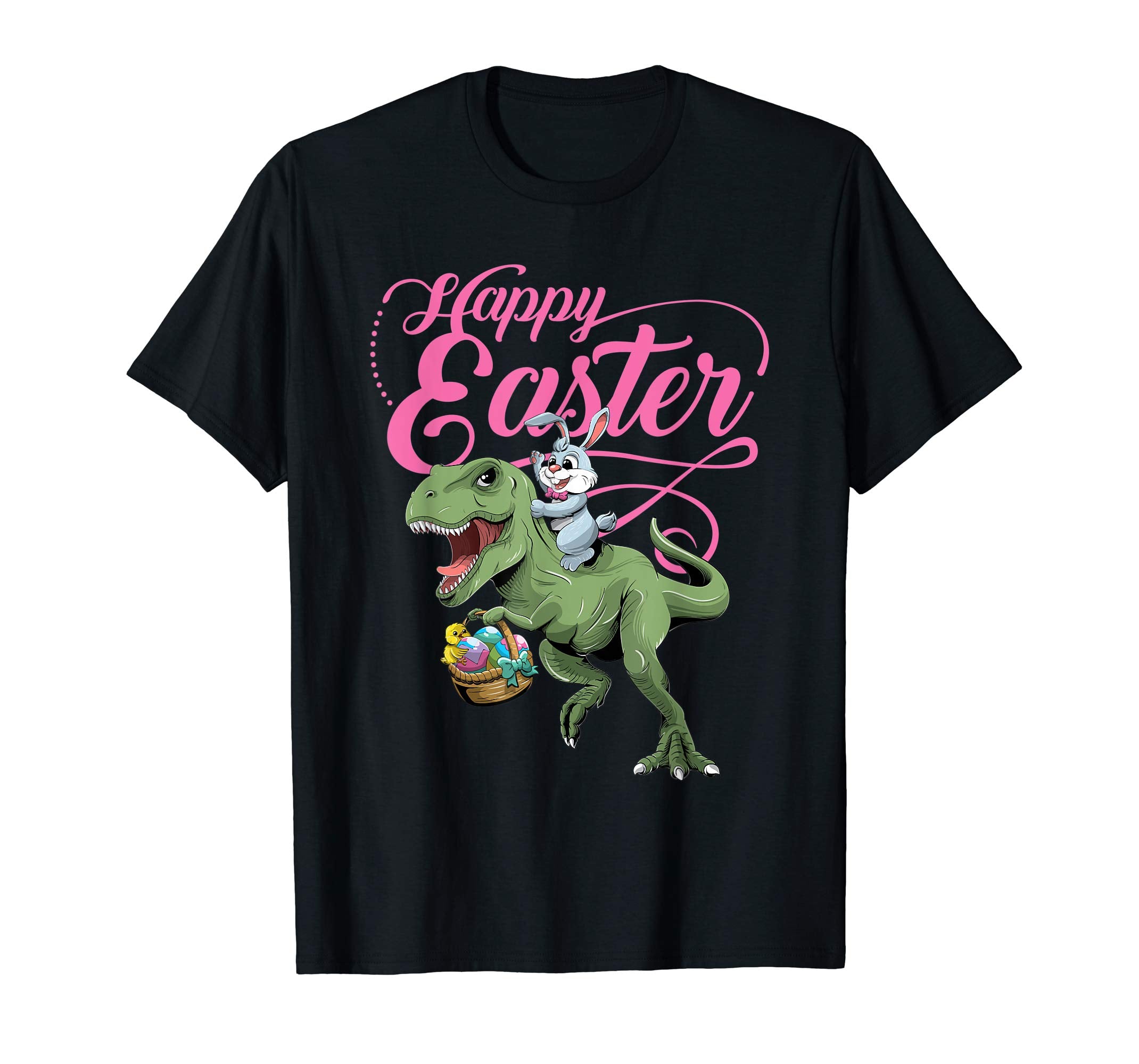 Easter T Shirt for Kids with Cool Bunny and T-rex Egg Hunt