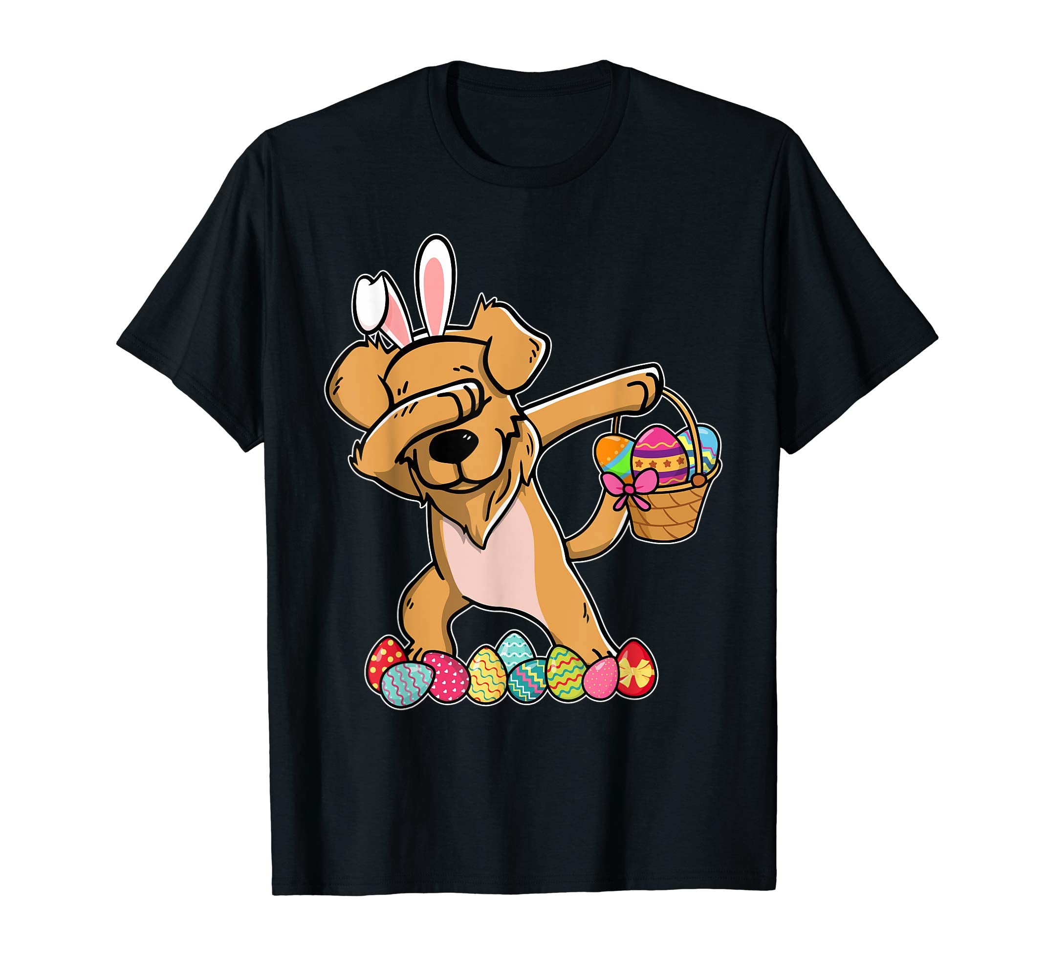 Golden Retriever Dab Dabbing Easter Bunny Egg Basket T-Shirt