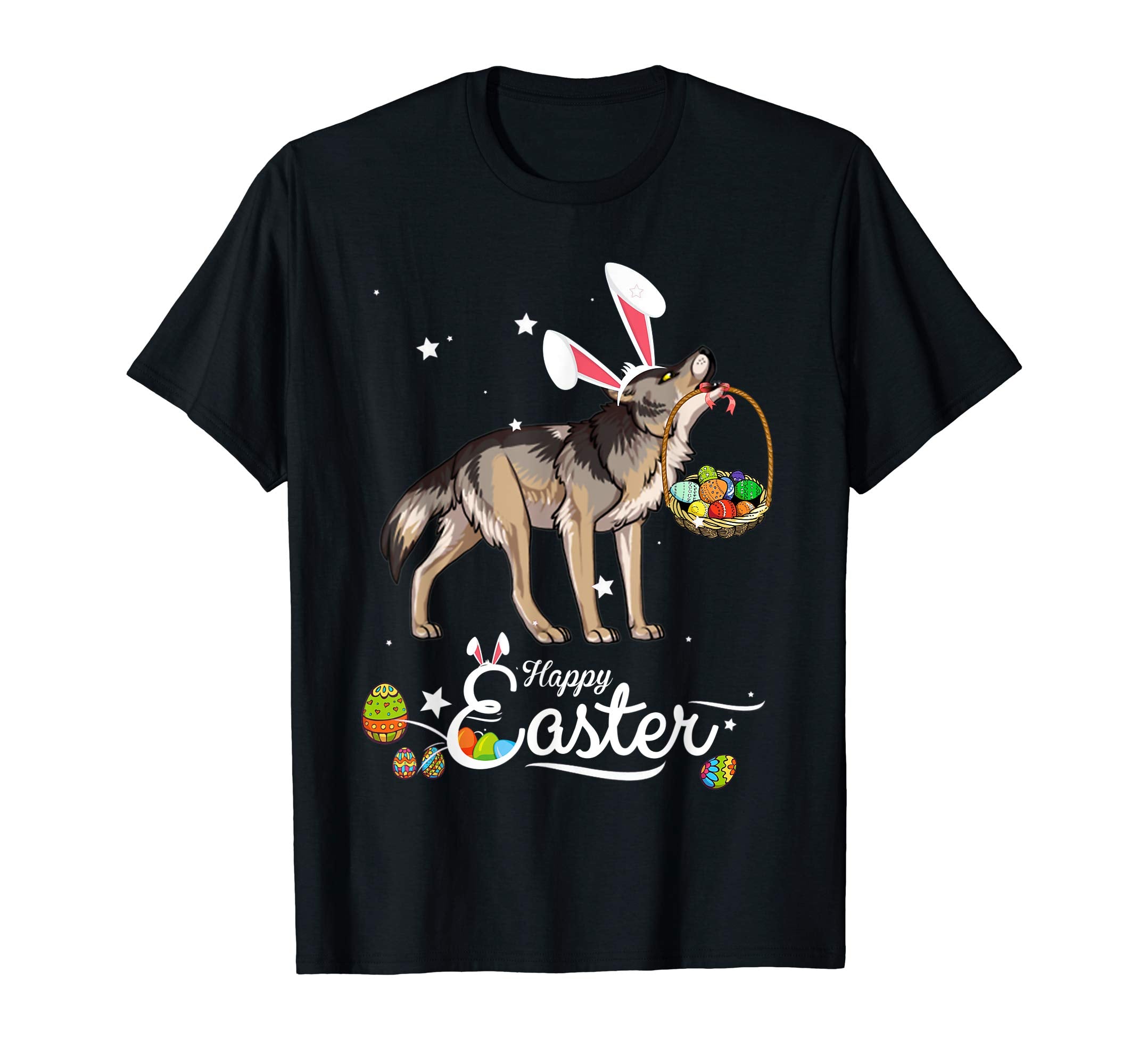 Wolf Dog With Bunny Hat Easter Costume T Shirt