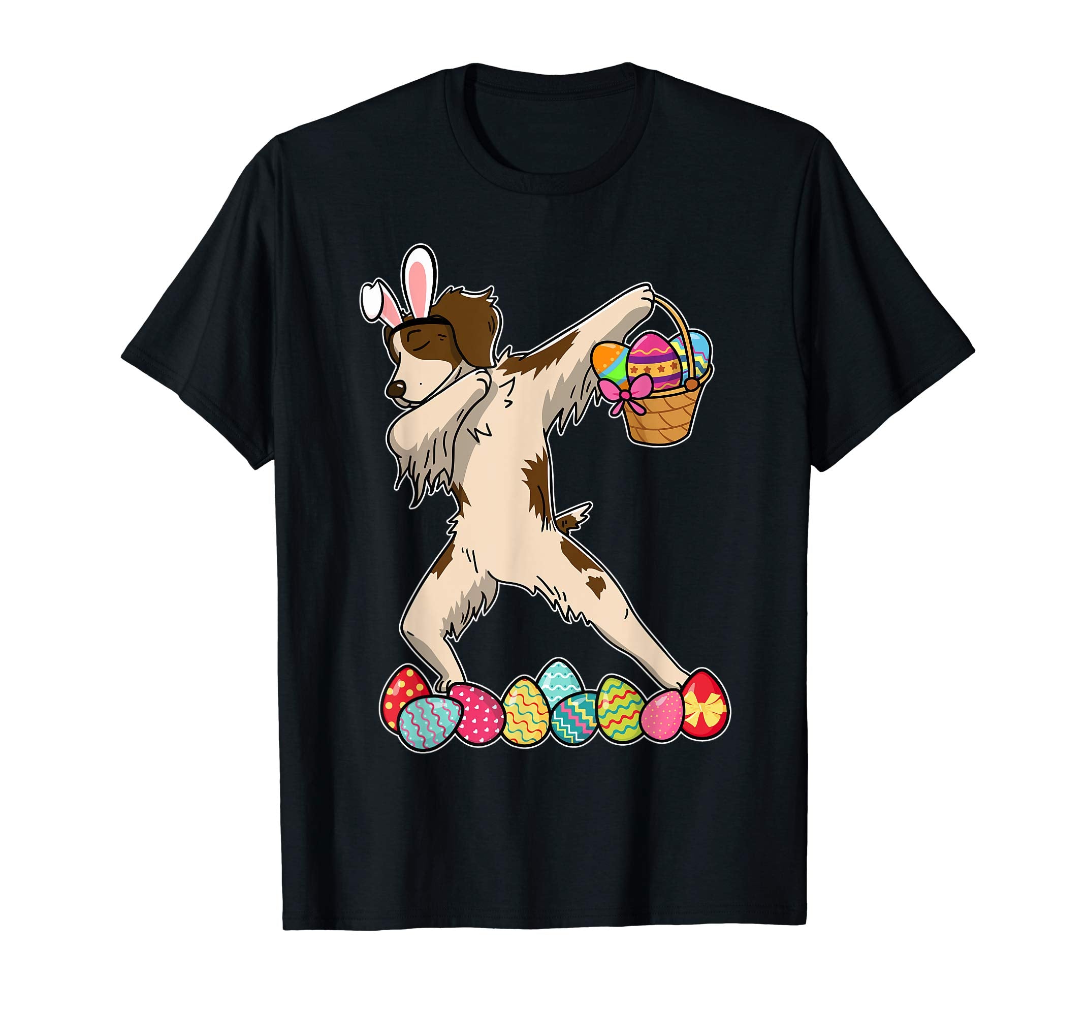 Brittany Dab Dabbing Dressed Easter Bunny Egg Basket T-Shirt