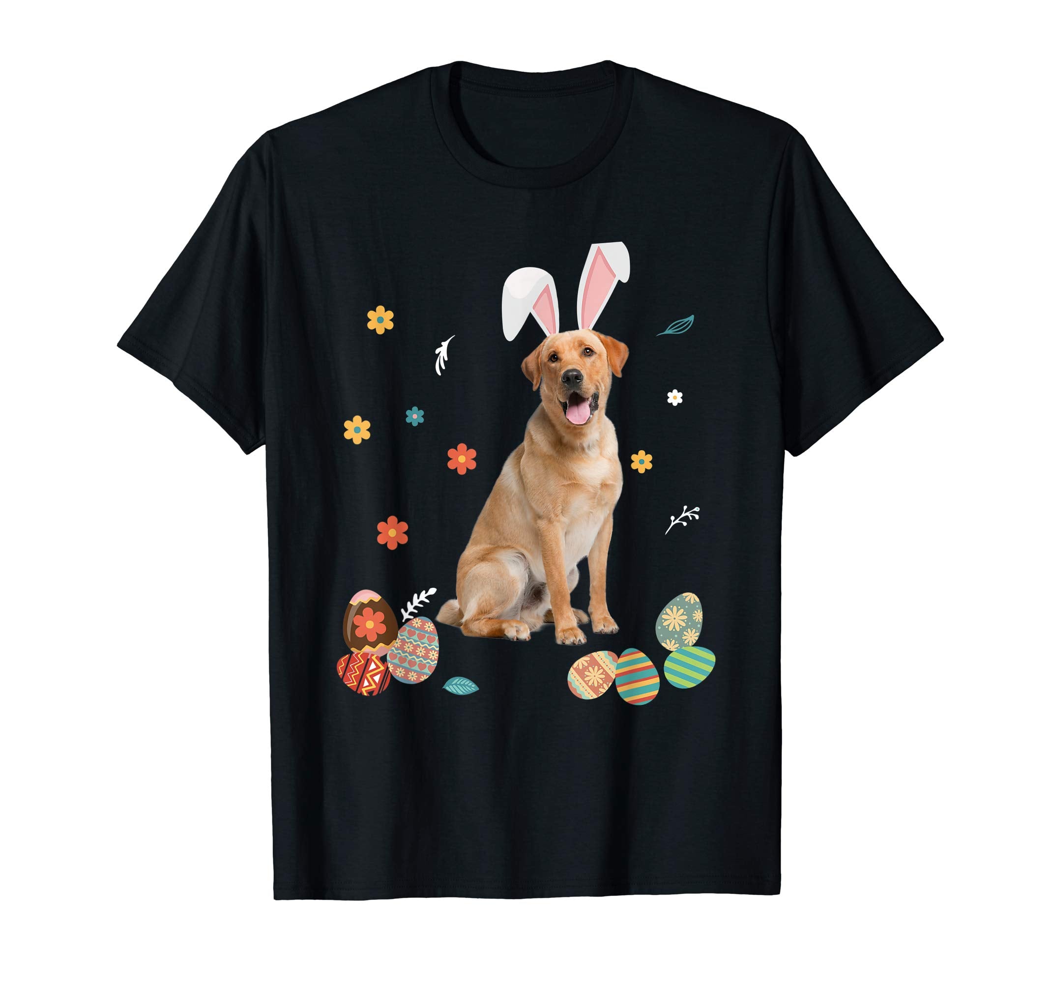 Labrador Retriever Bunny Rabbit Happy Easter Day T-Shirt