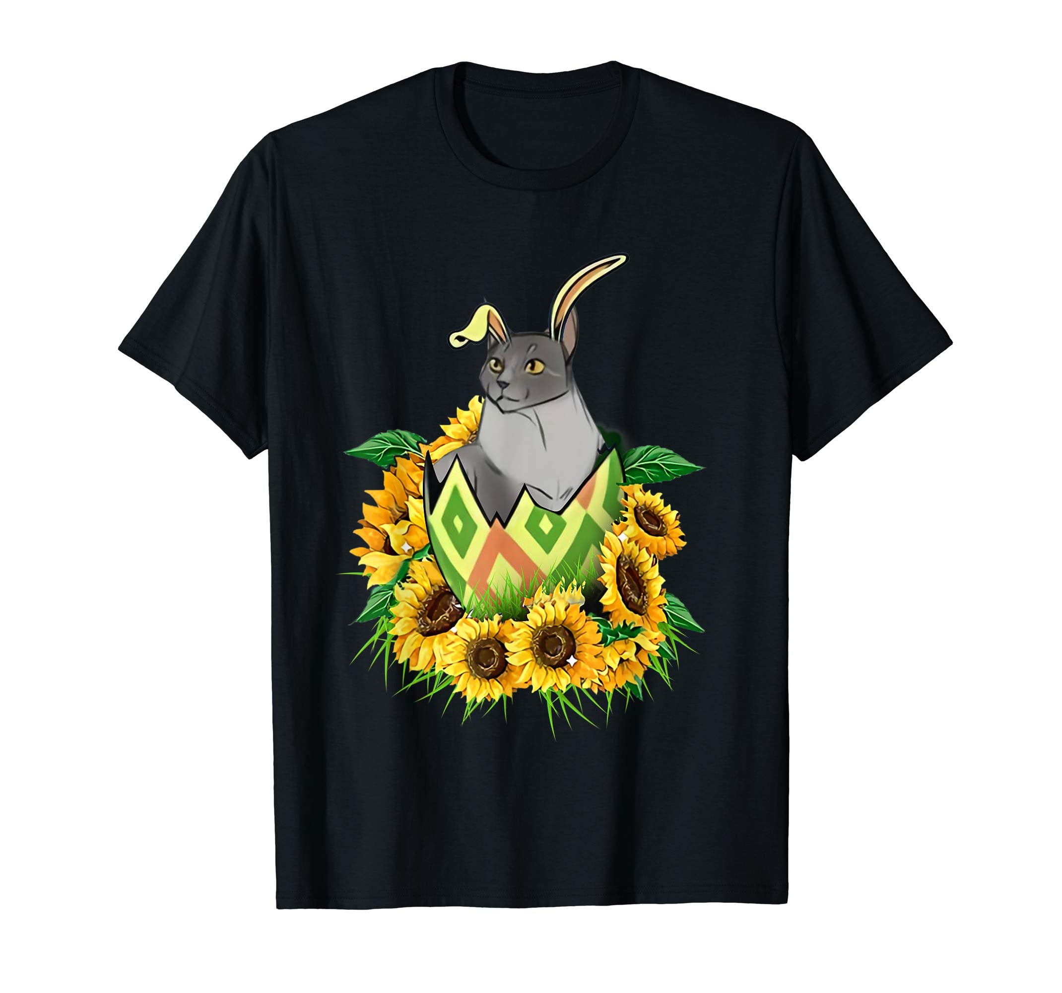 cat sunflower easter shirt
