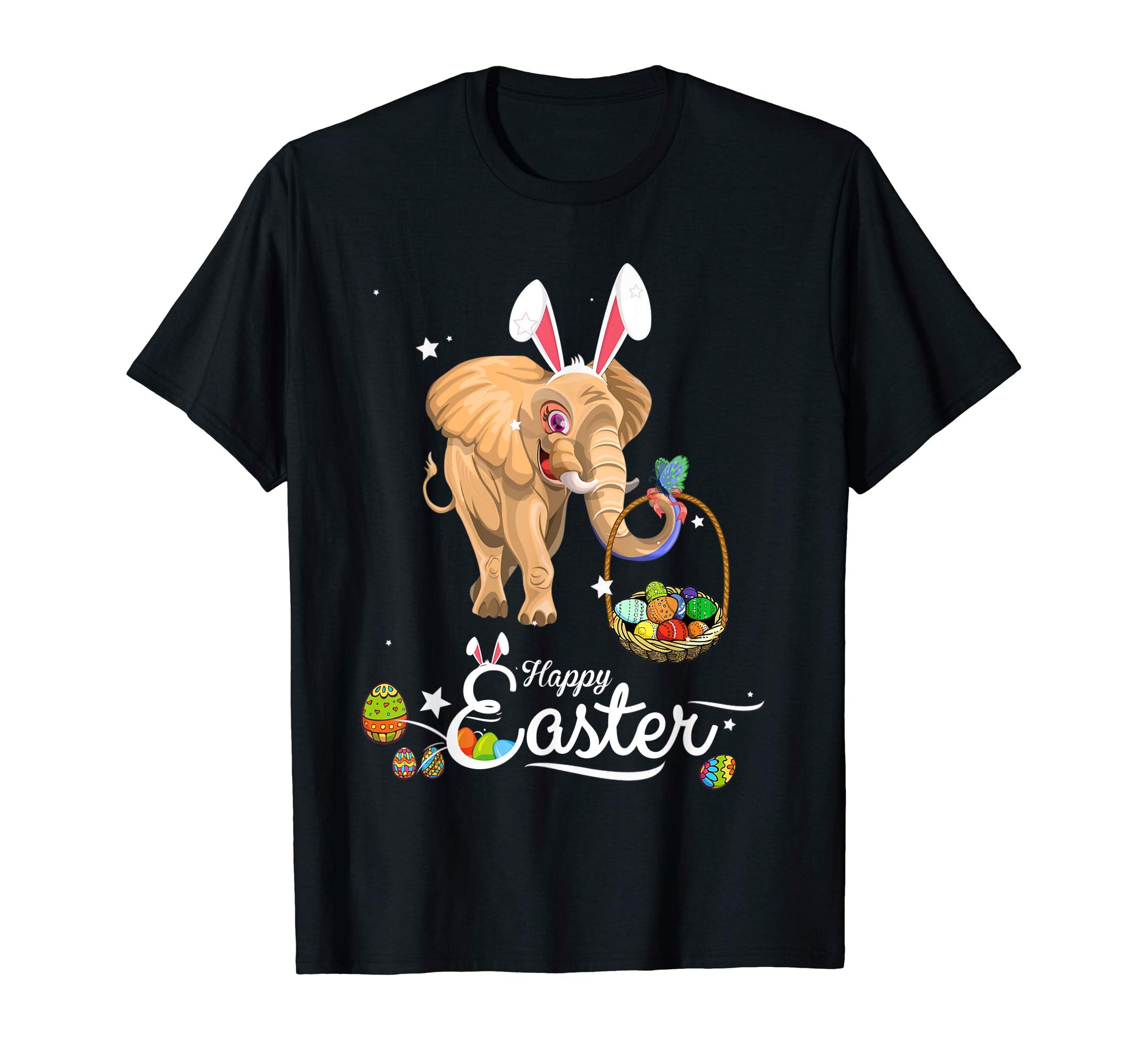 Cute Easter elephant with Bunny Ears and Eggs T Shirt
