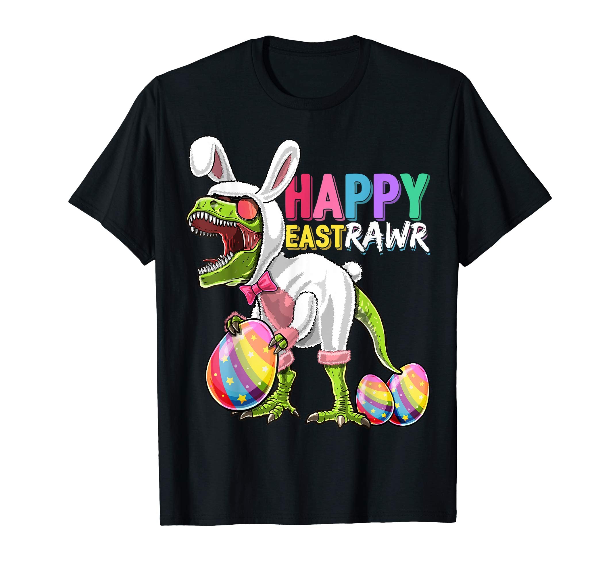 Happy Eastrawr T Rex Dinosaur Easter Bunny Egg Shirt Kids