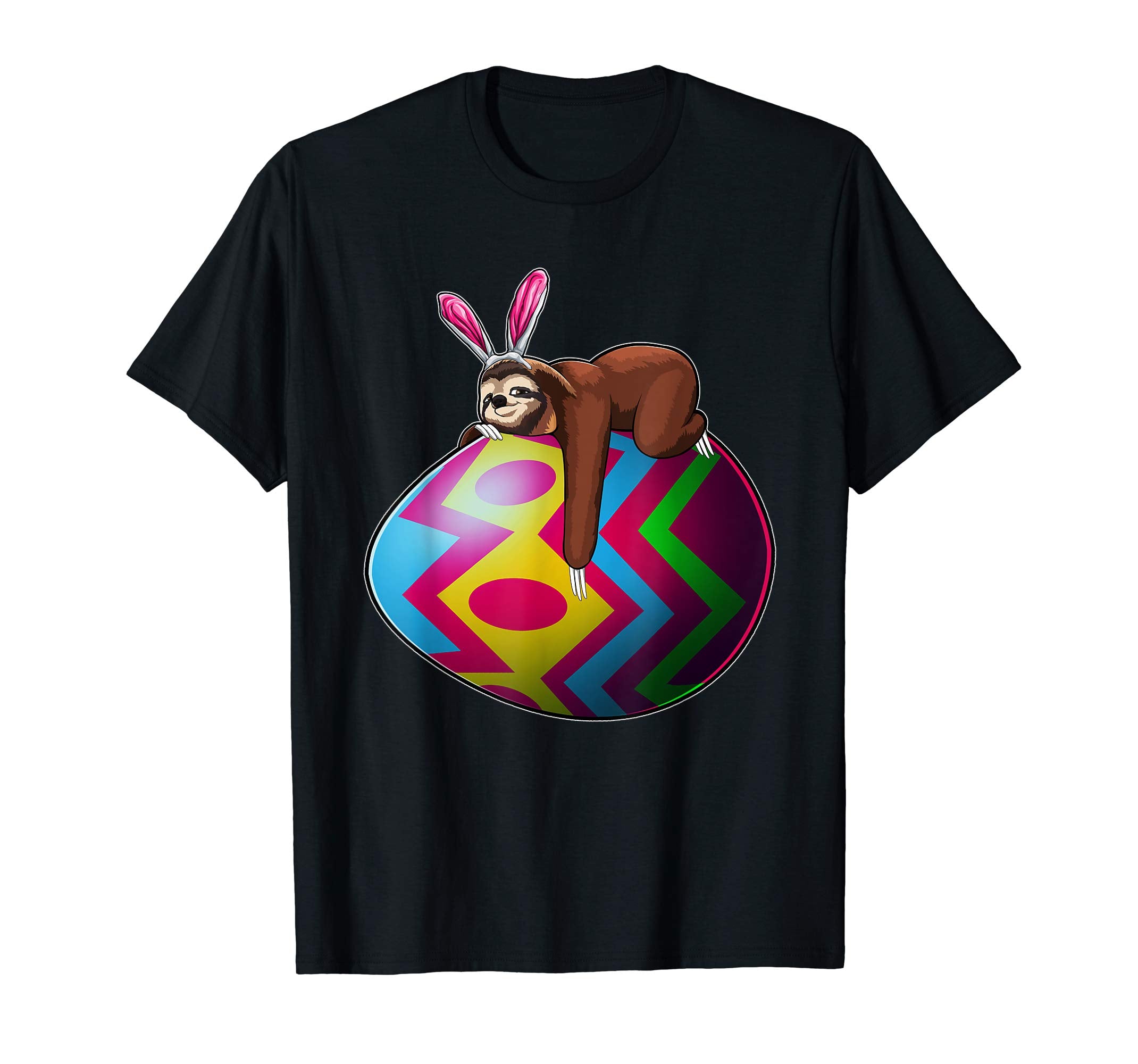 Easter Lazy Sloth T Shirt Men Women Kids Bunny Basket Eggs