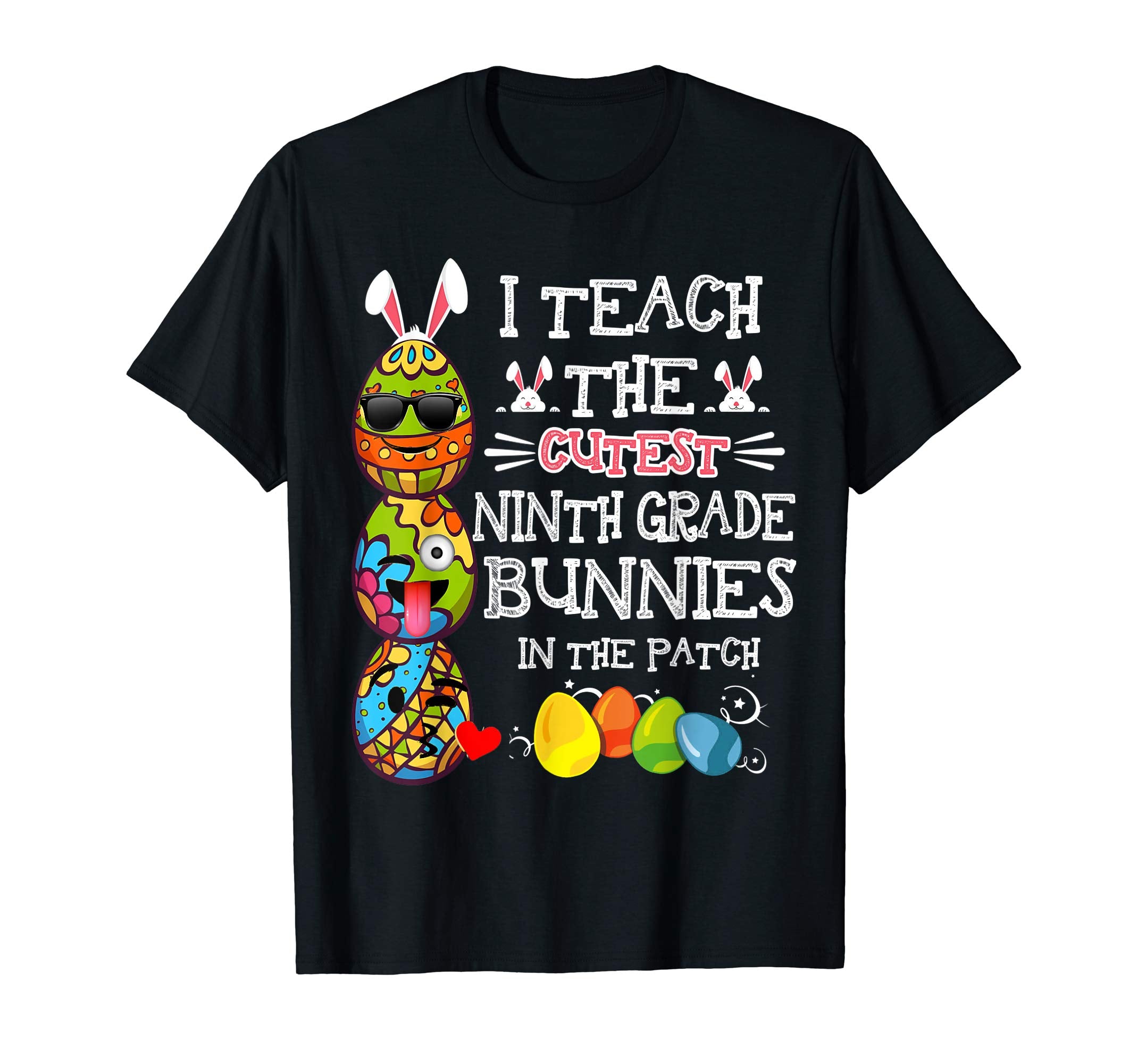 Easter Ninth Grade Teacher T Shirt Easter Egg Emoji Shirt
