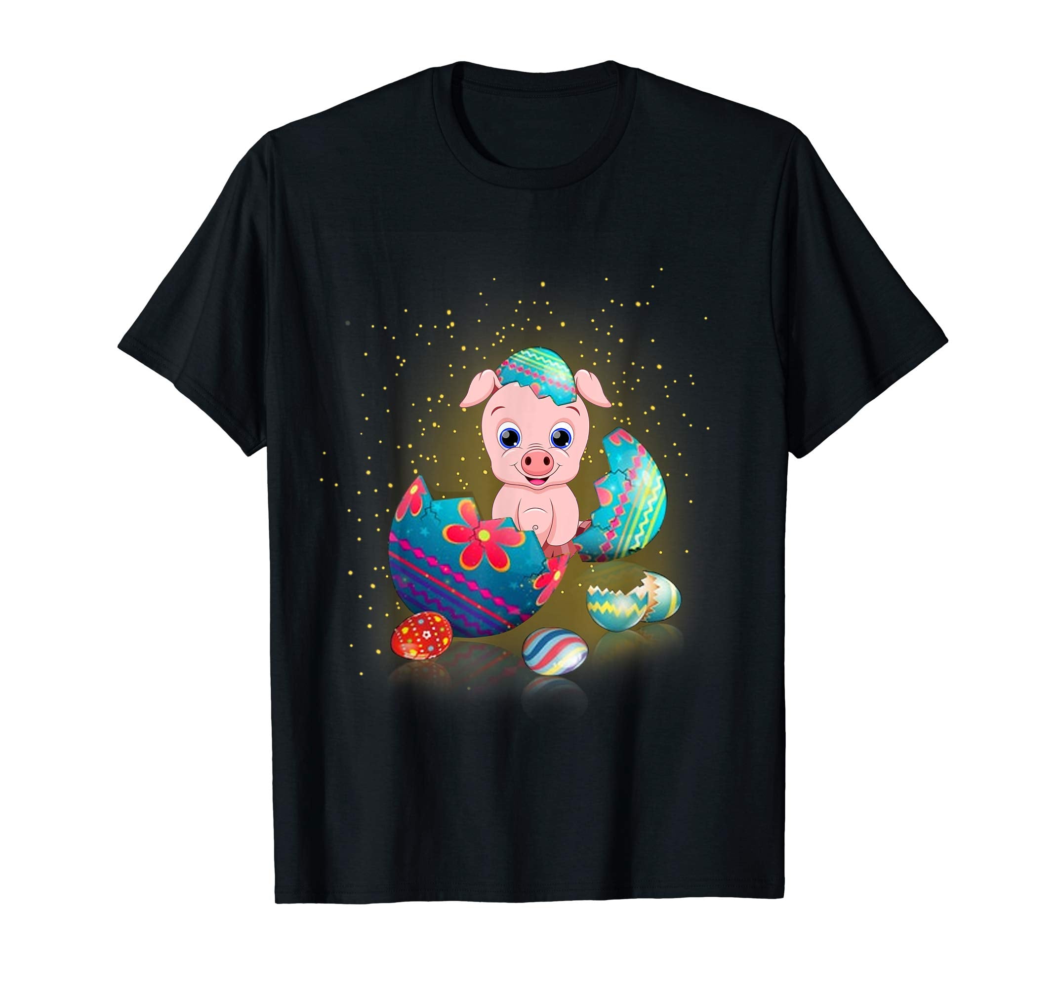 Pig Easter Eggs Funny T-Shirts Happy Easter Bunny Gifts Tee