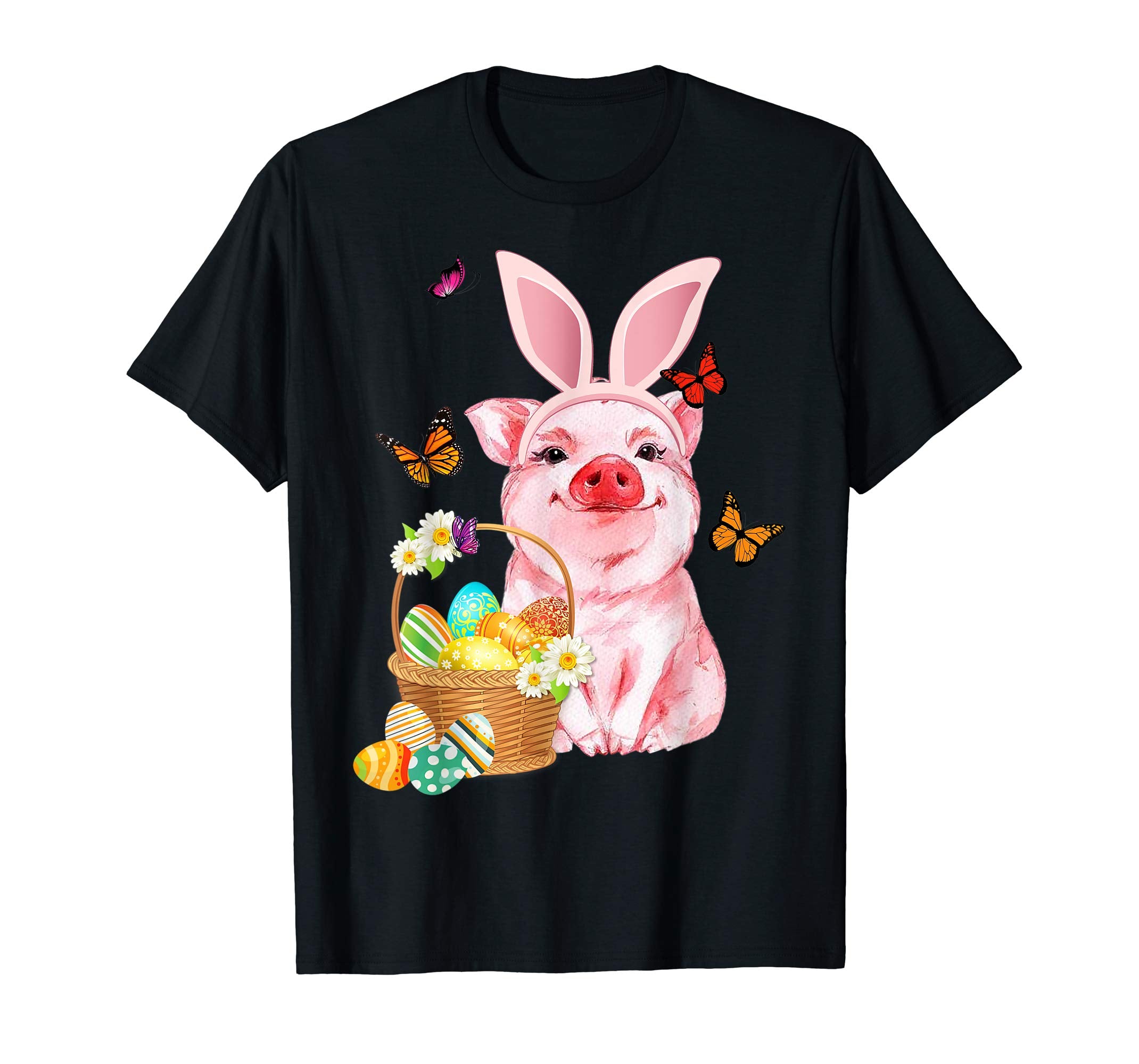 Pig Bunny Hat Rabbit Easter Eggs Shirt