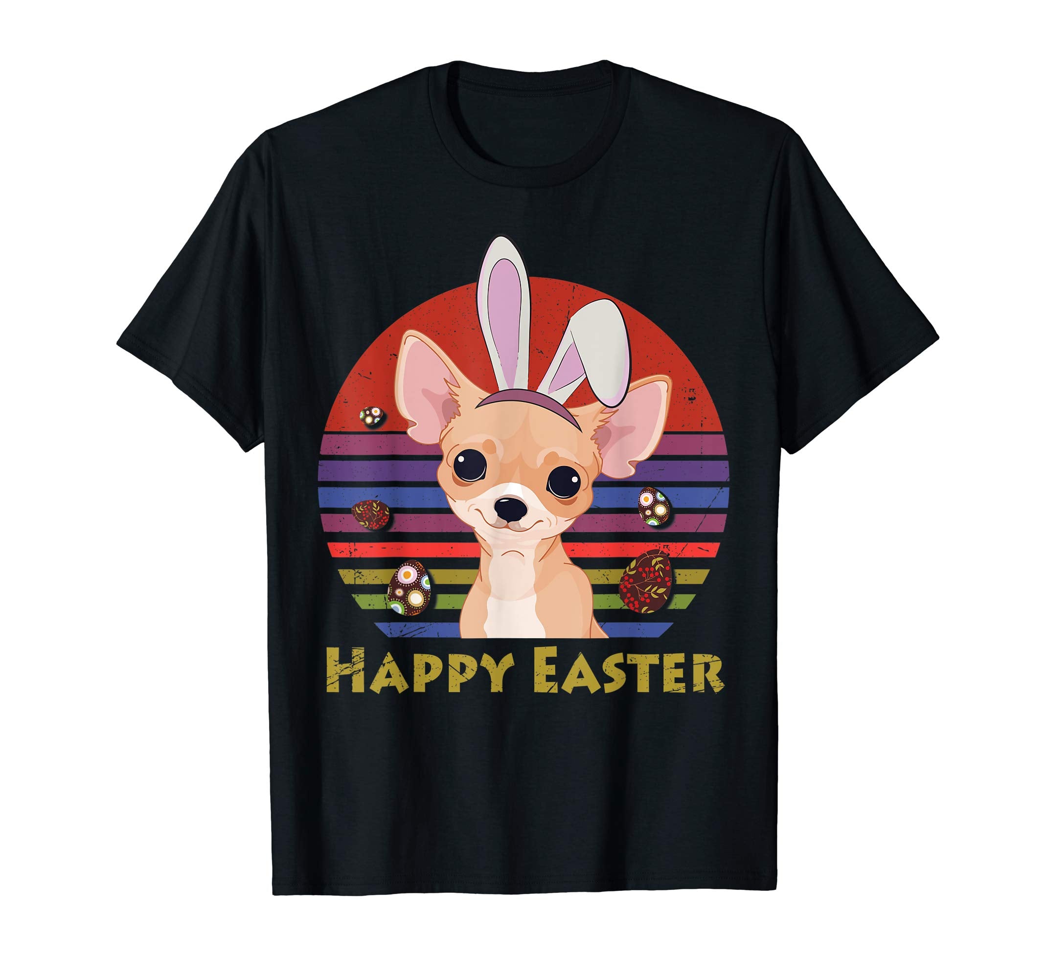 Chihuahua With Bunny Headband Happy Easter Tshirt Gifts