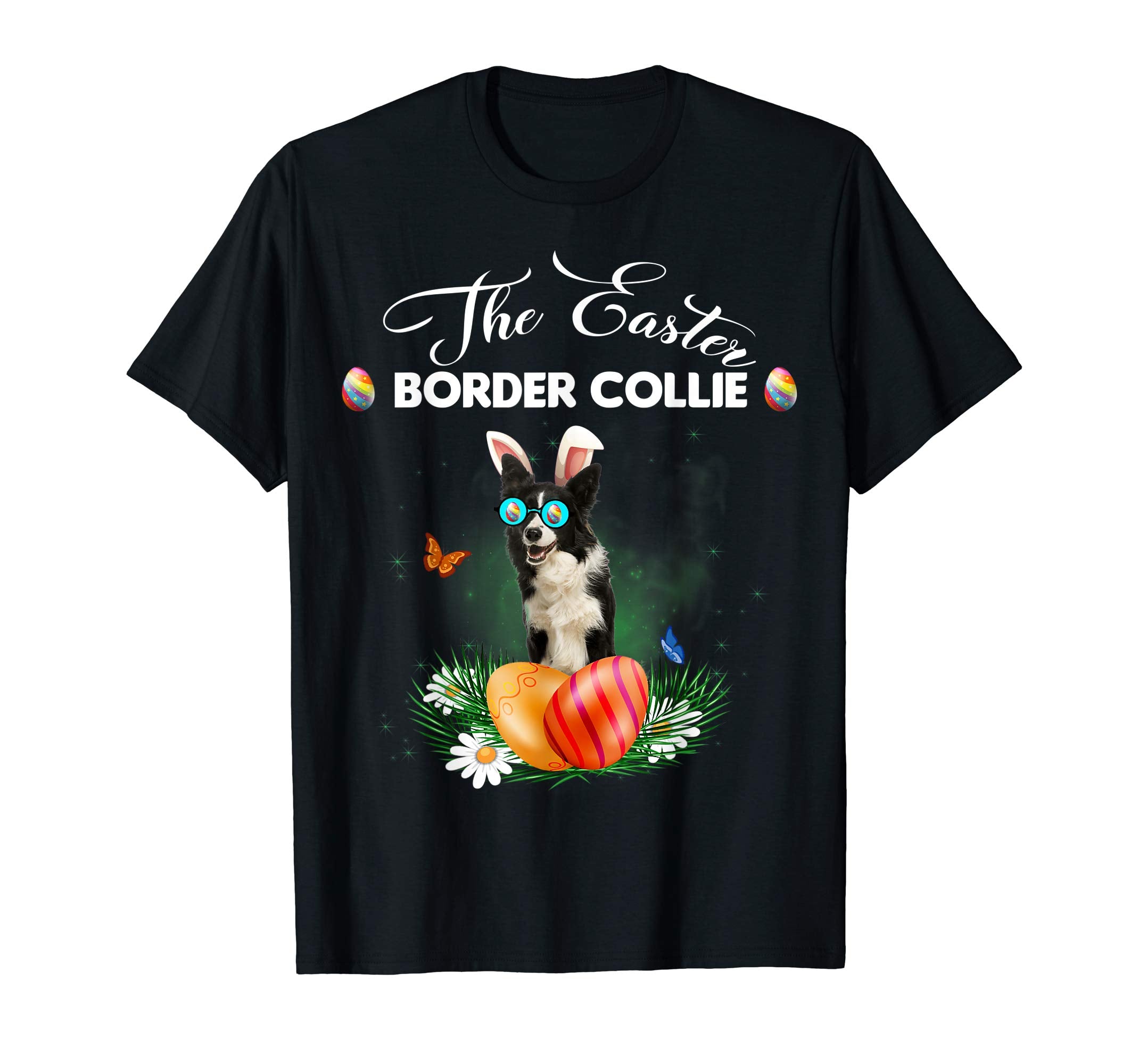 Border Collie Bunny Easter Day Dog Gifts T-Shirt