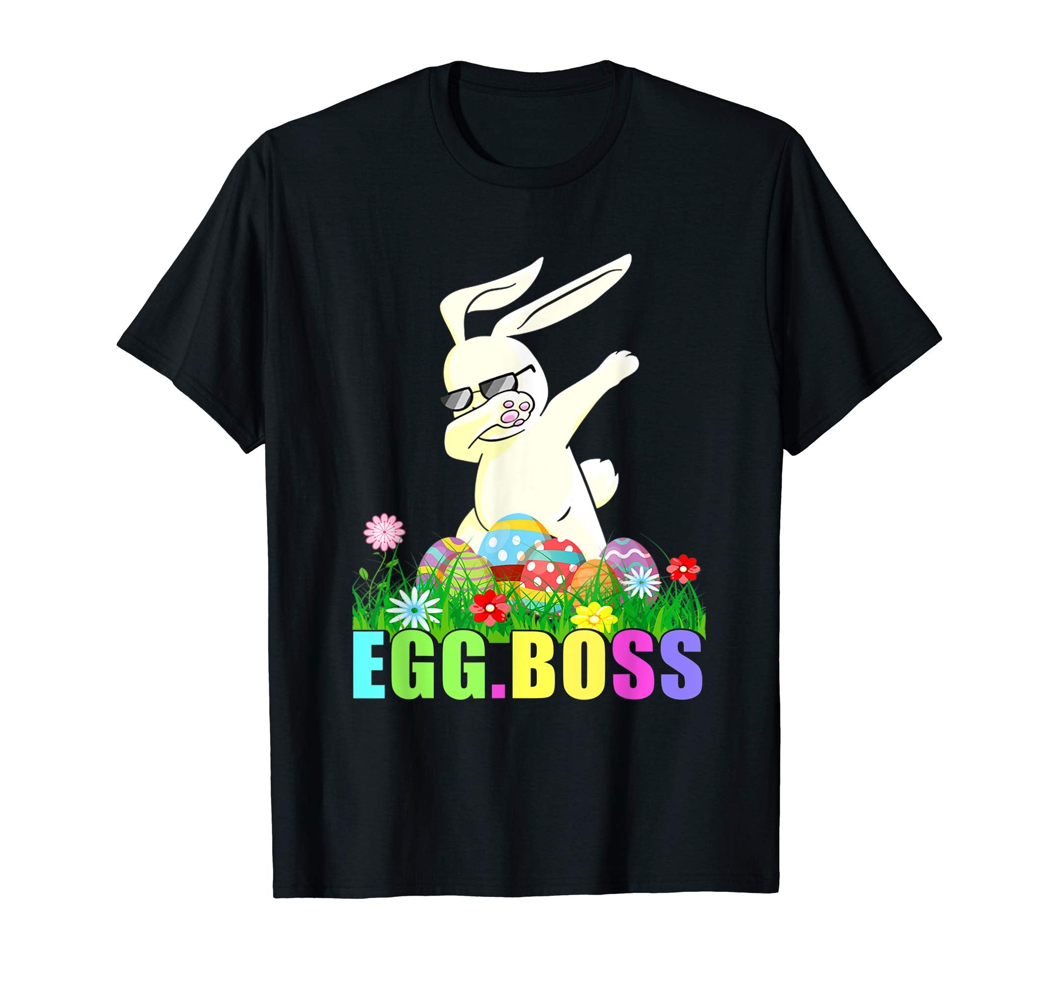 Dabbing Egg Boss Easter Bunny T Shirt For Kids Toddlers Boys