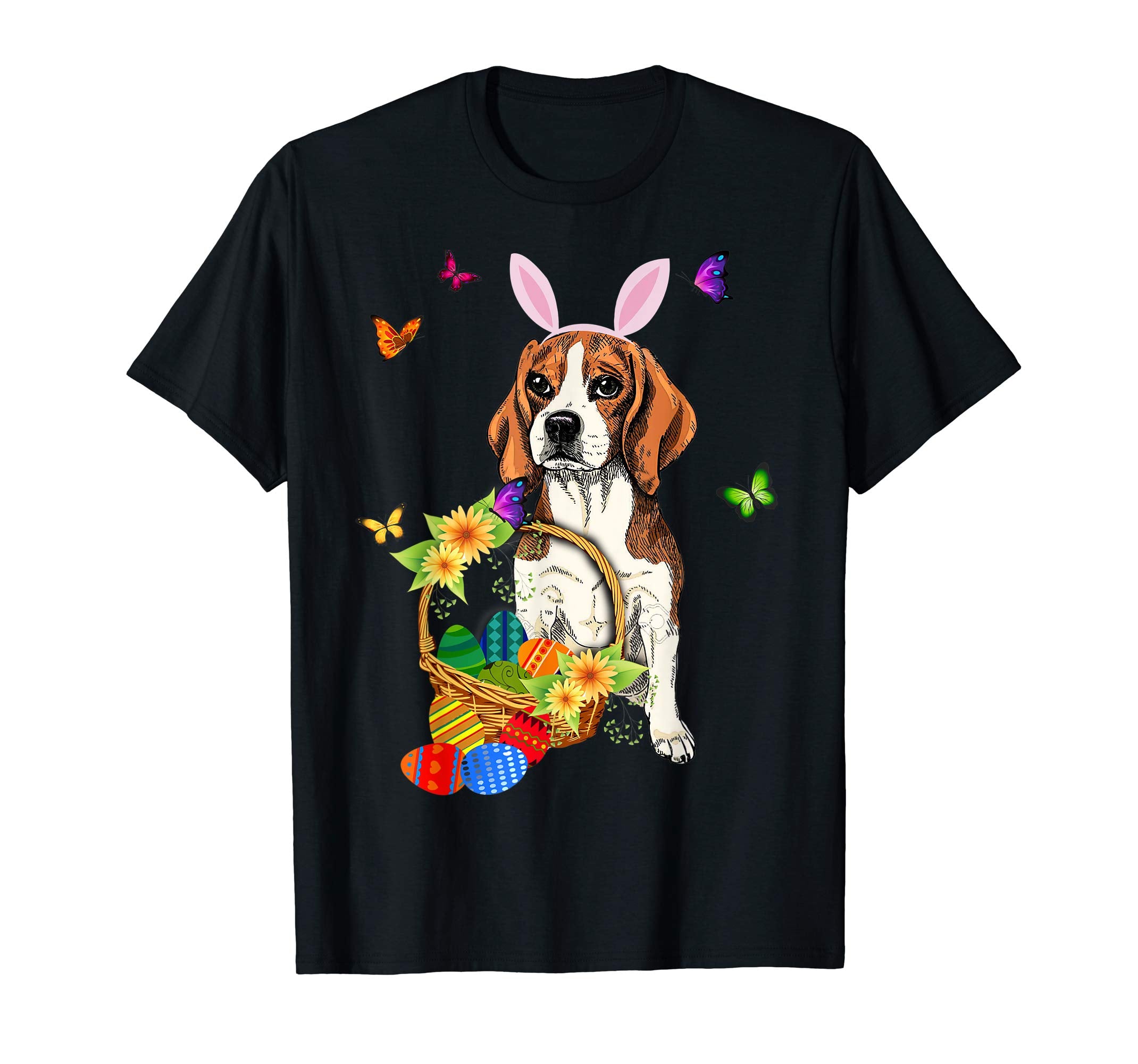 Beagle Bunny Hat Rabbit Easter Eggs Shirt