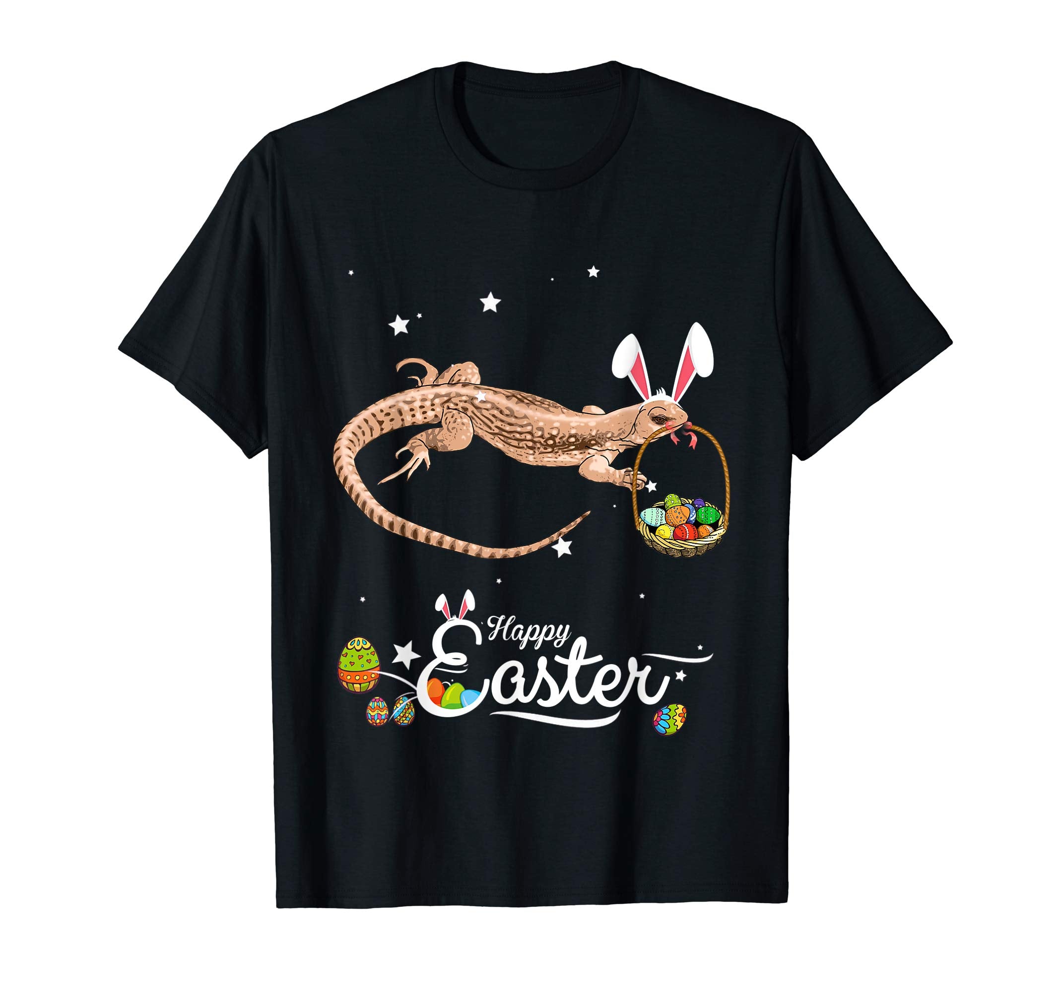 Cute Easter Lizard with Bunny Ears and Eggs T Shirt