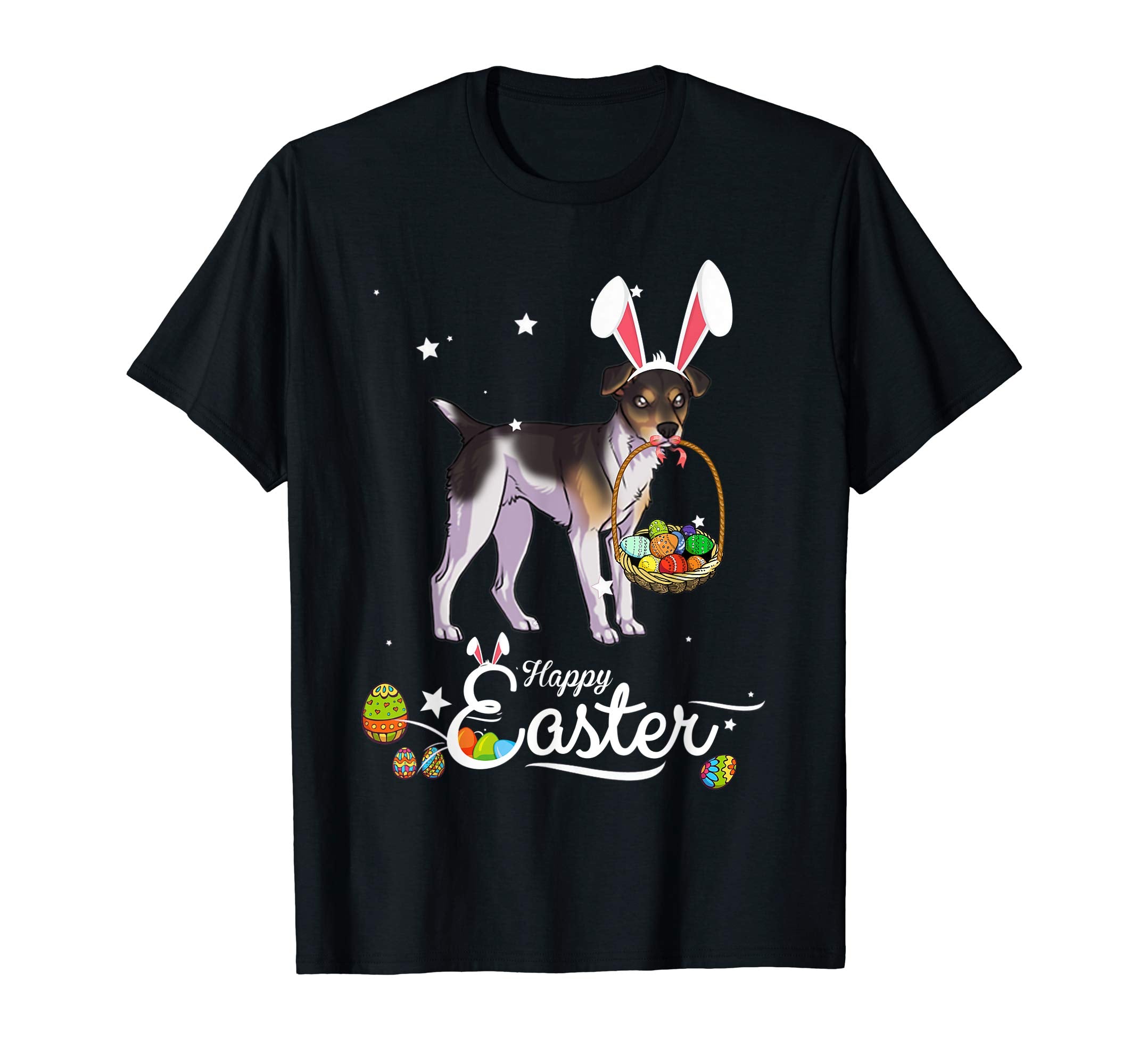 Rat Terrier Dog With Bunny Hat Easter Costume T Shirt