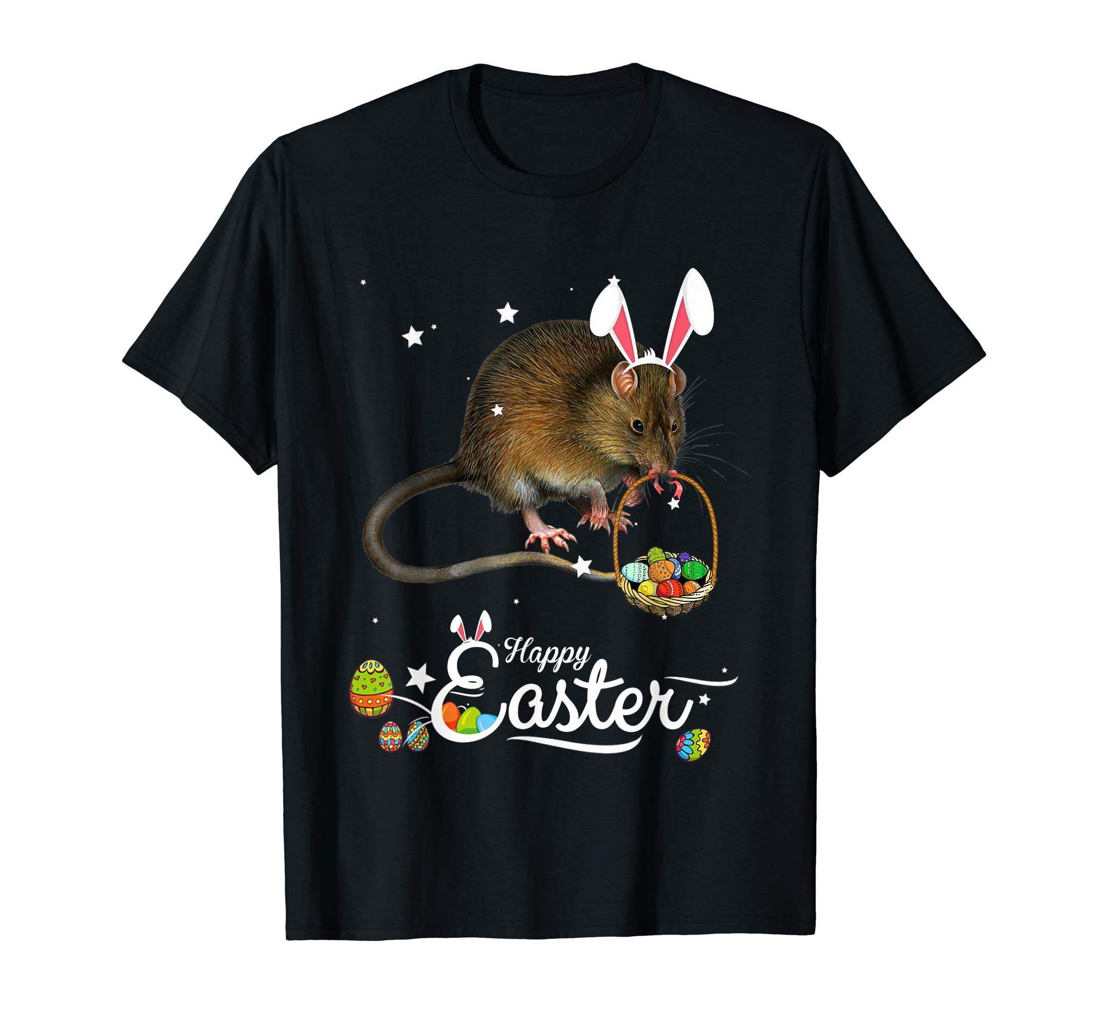 Cute Easter Rat with Bunny Ears and Eggs T Shirt