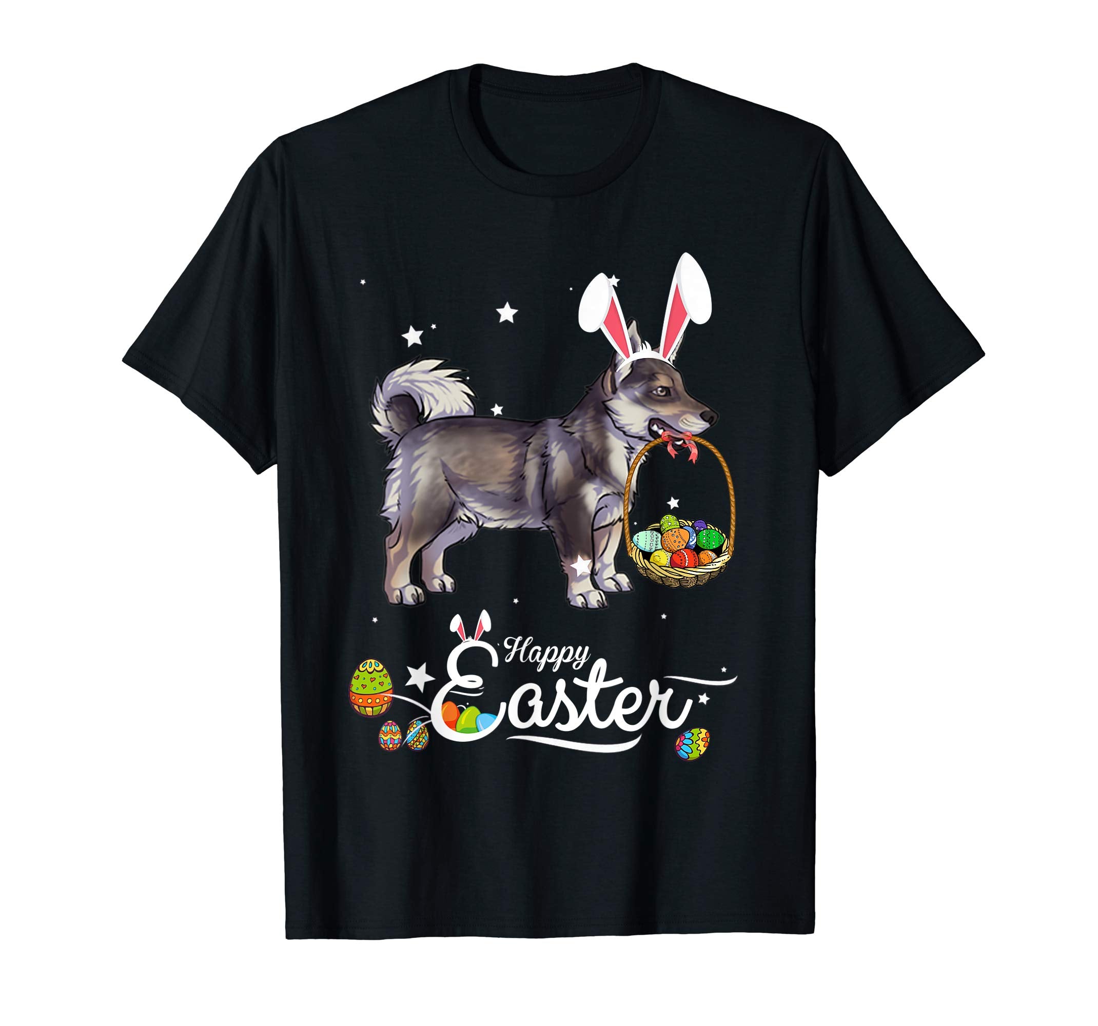 Swedish Vallhund Dog With Bunny Hat Easter Costume T Shirt