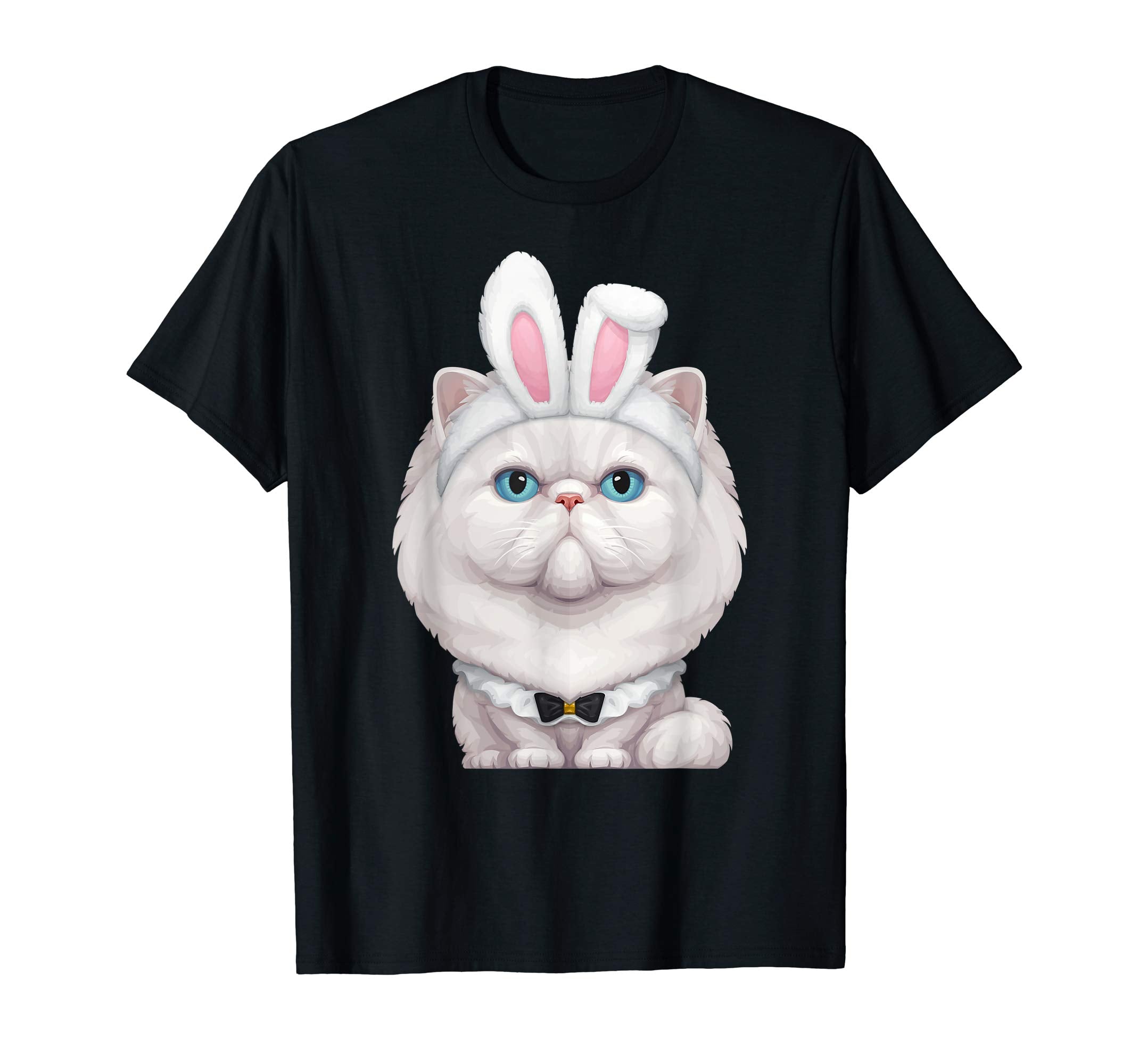 White Persian Cat in the Easter Bunny Costume T-Shirt