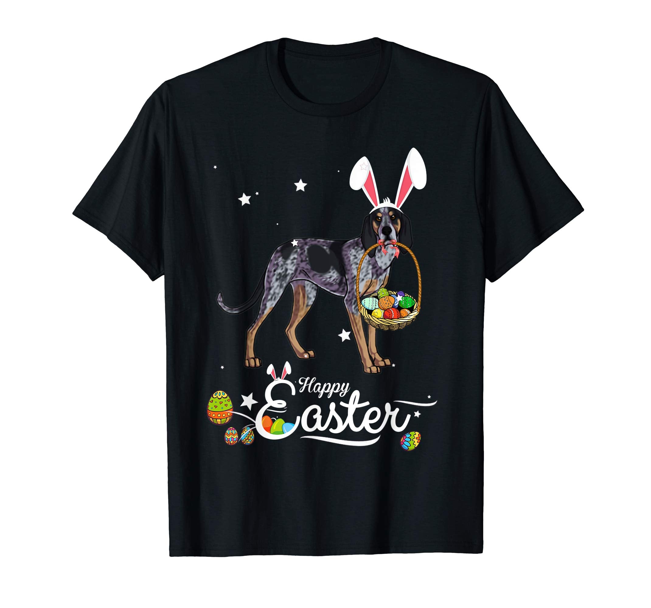 Bluetick Coonhound Dog With Bunny Hat Easter Costume T Shirt