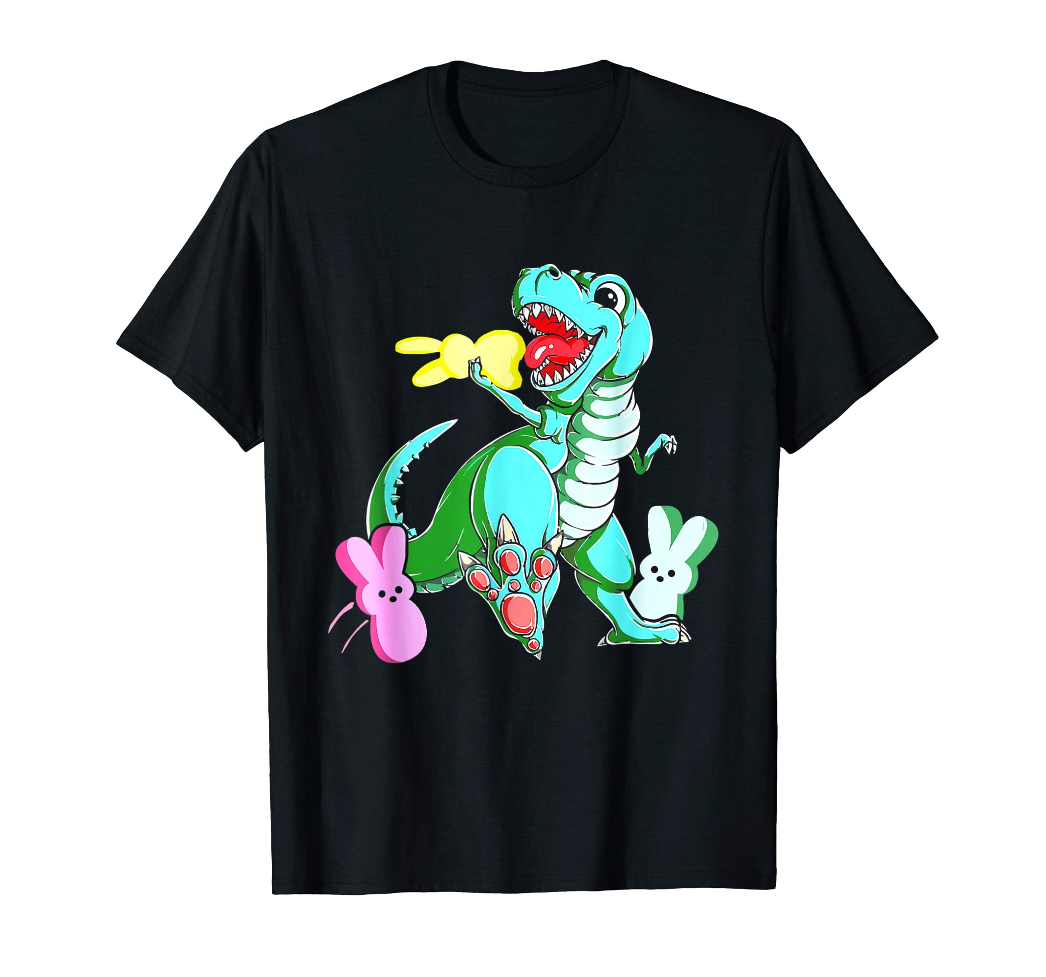 Dinosaur T-rex Eat Bunny Peeps-Happy Easter Day Shirt