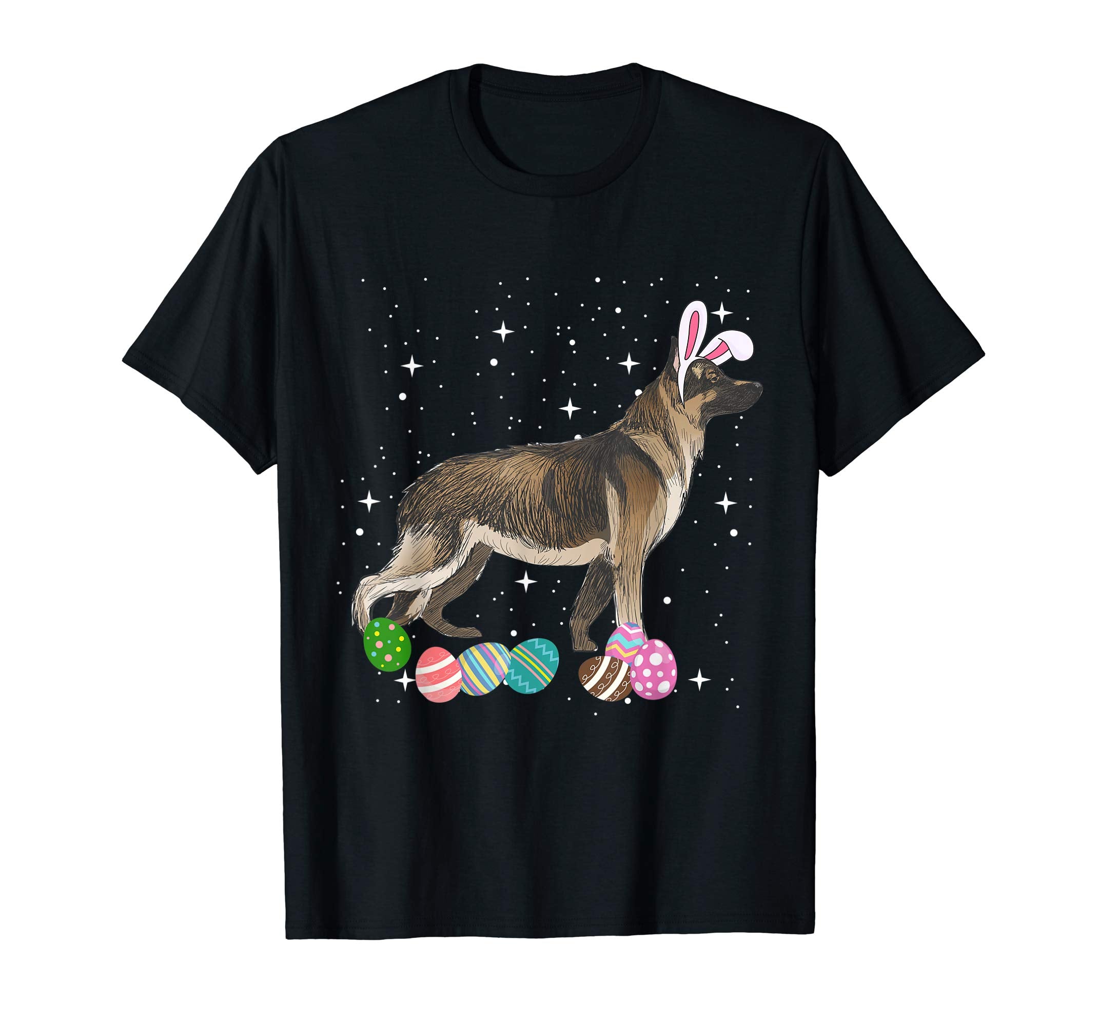 German Shepherd Dressed As Easter Bunny Rabbit Ears T-Shirt