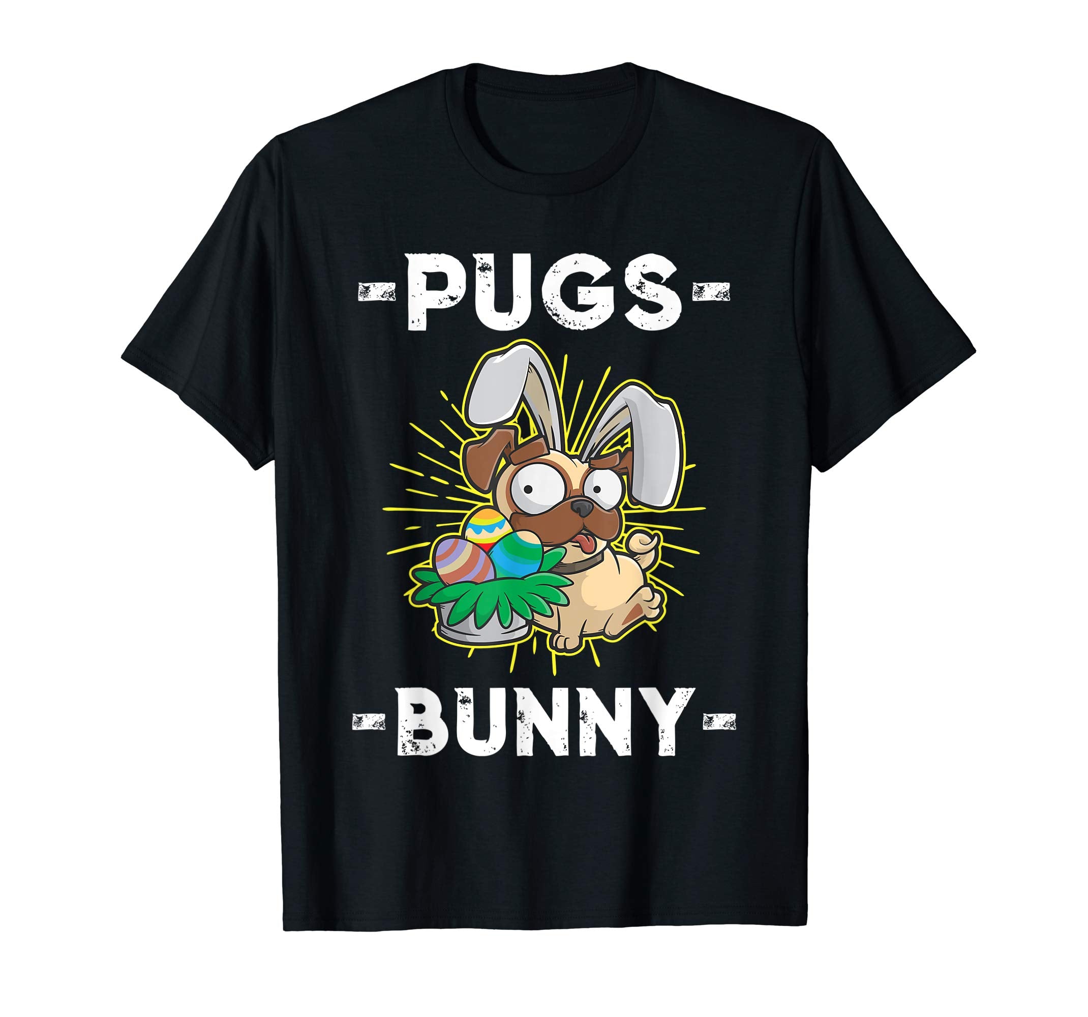 Dog Easter Egg Hunter Pugs Bunny T Shirt Gift for Girl &amp; Boy