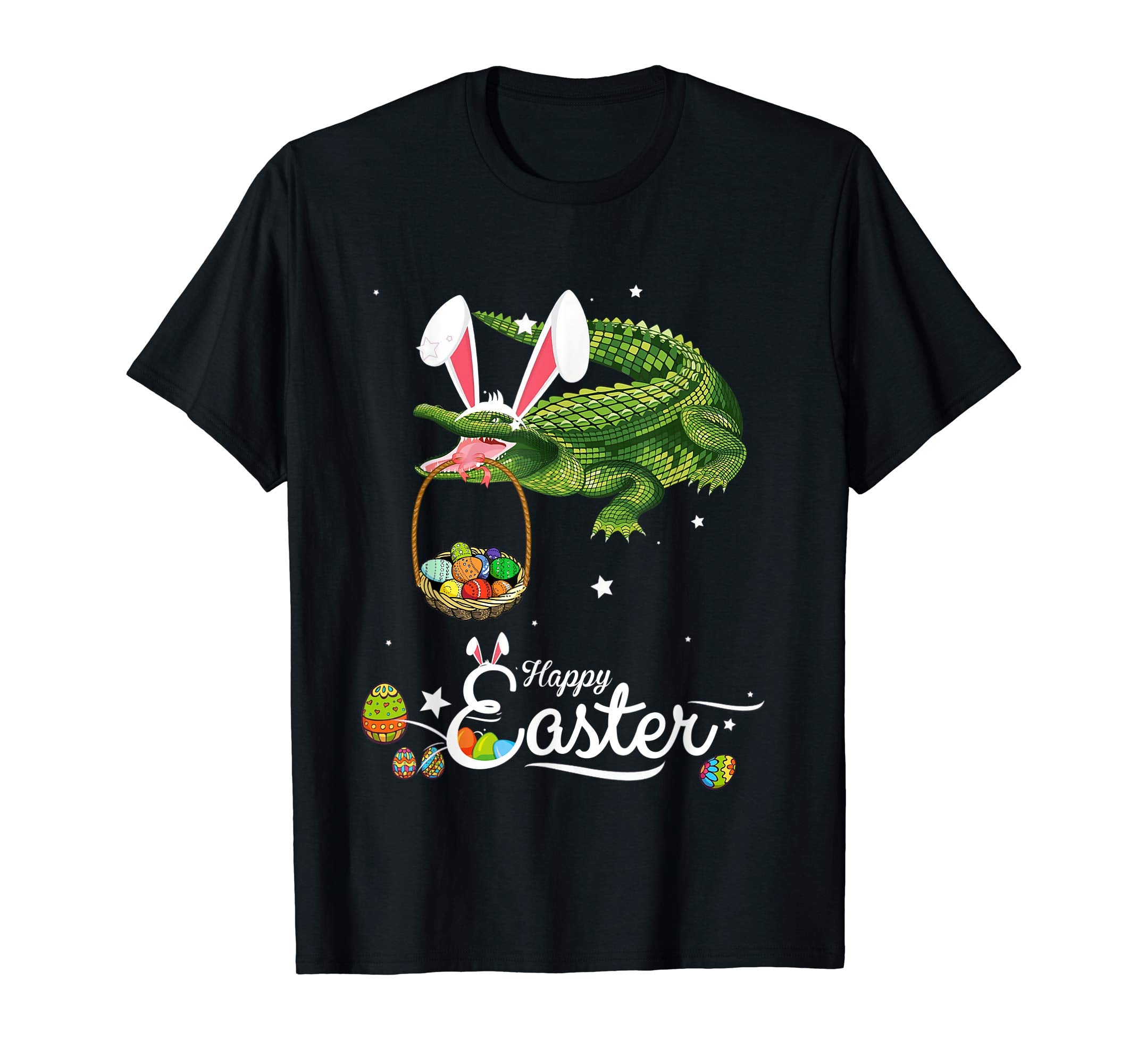 Cute Easter Crocodile with Bunny Ears and Eggs T Shirt