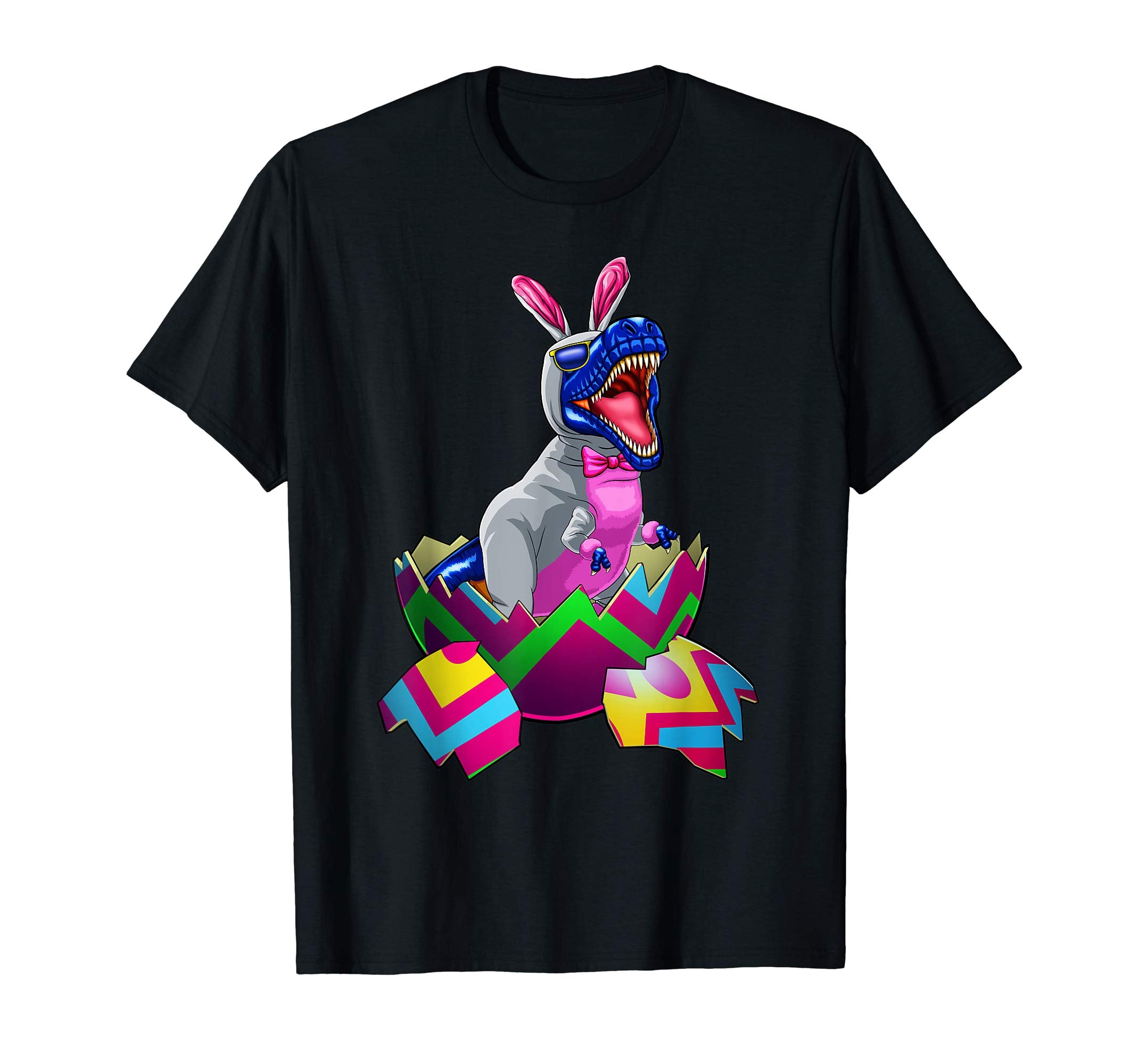 Easter T Rex Dinosaur Shirt Kids Boys Bunny Eggs Funny