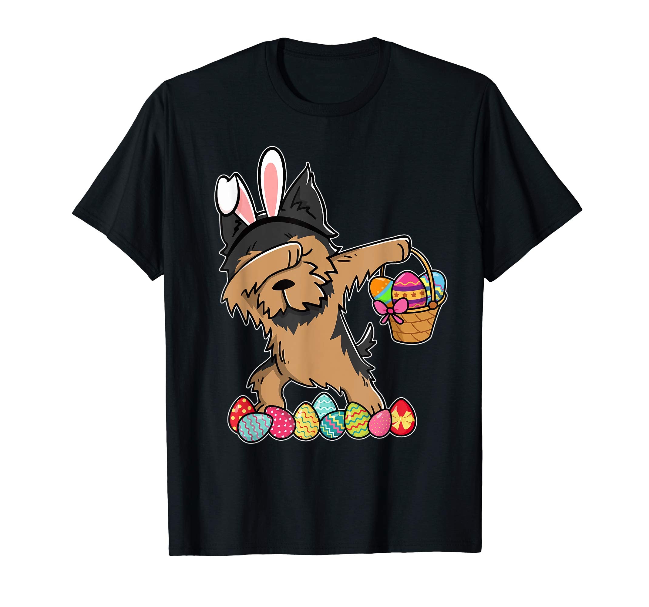 Yorkshire Terrier Dabbing Easter Bunny Egg Basket T-Shirt