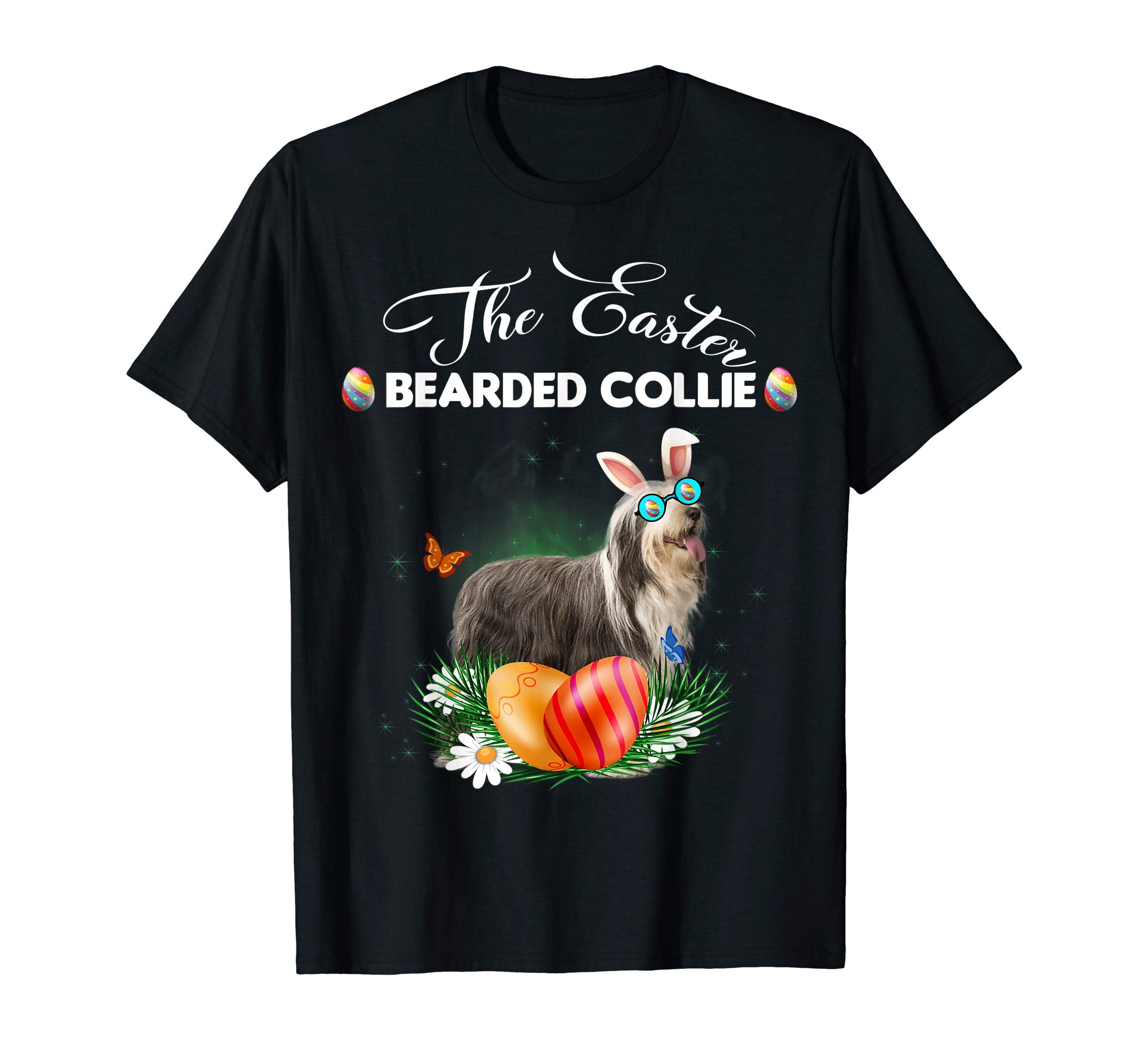 Bearded Collie Bunny Easter Day Dog Gifts T-Shirt