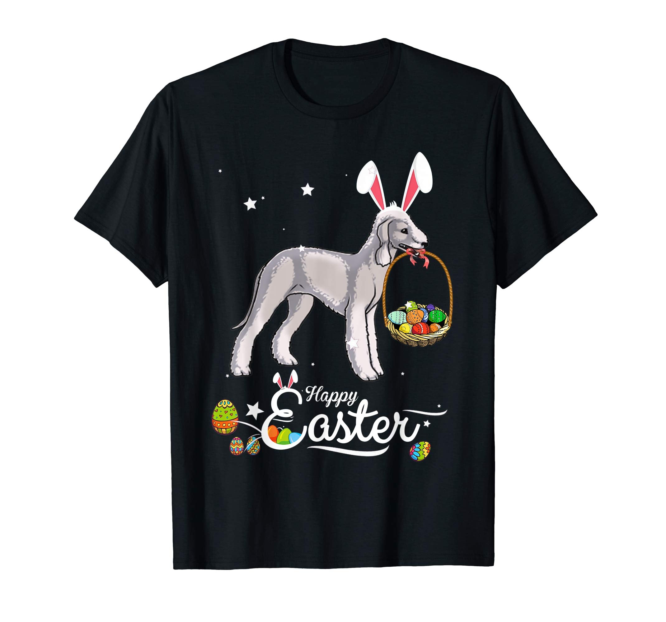 Bedlington Terrier Dog With Bunny Hat Easter Costume T Shirt