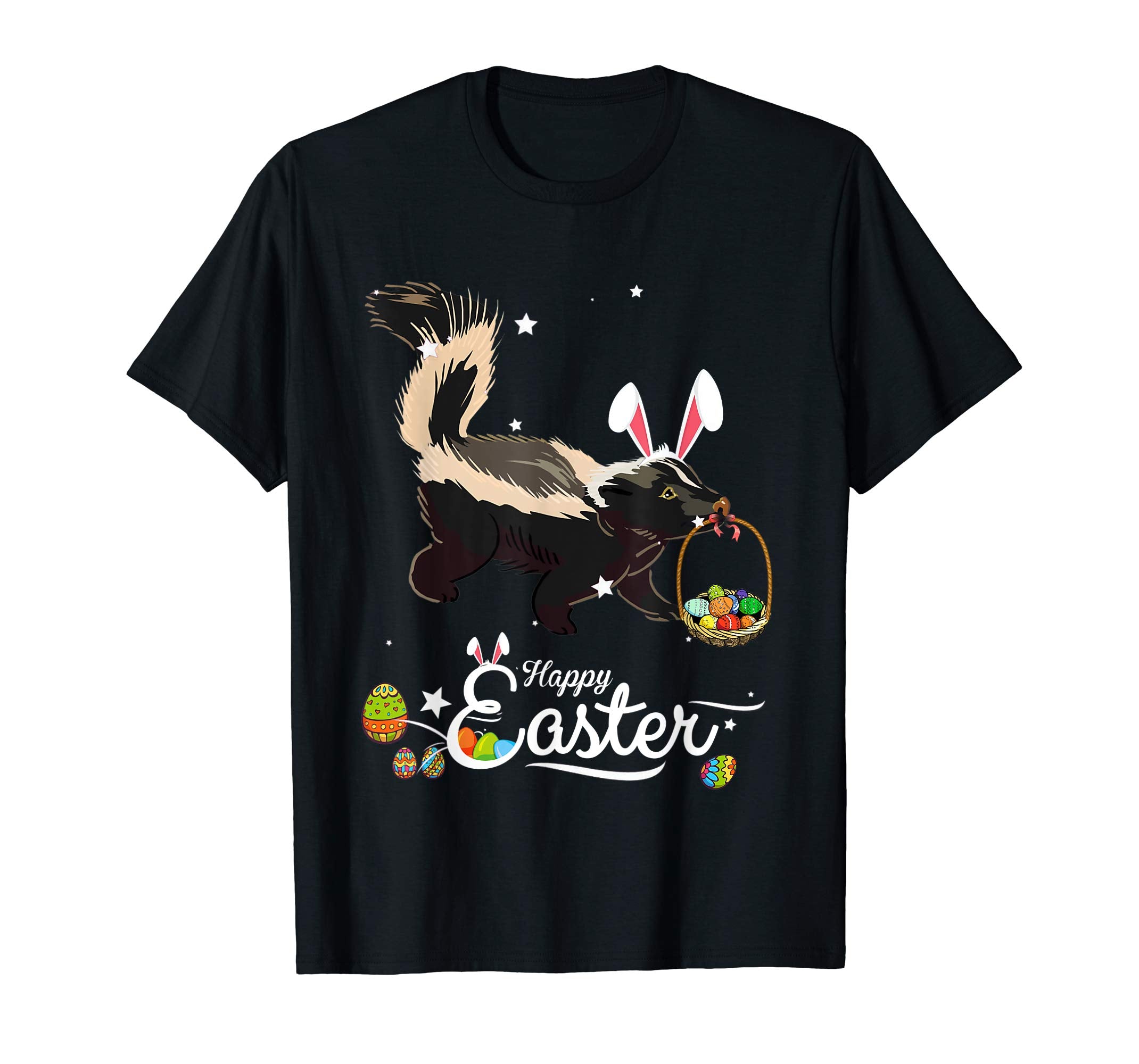 Cute Easter Skunk with Bunny Ears and Eggs T Shirt