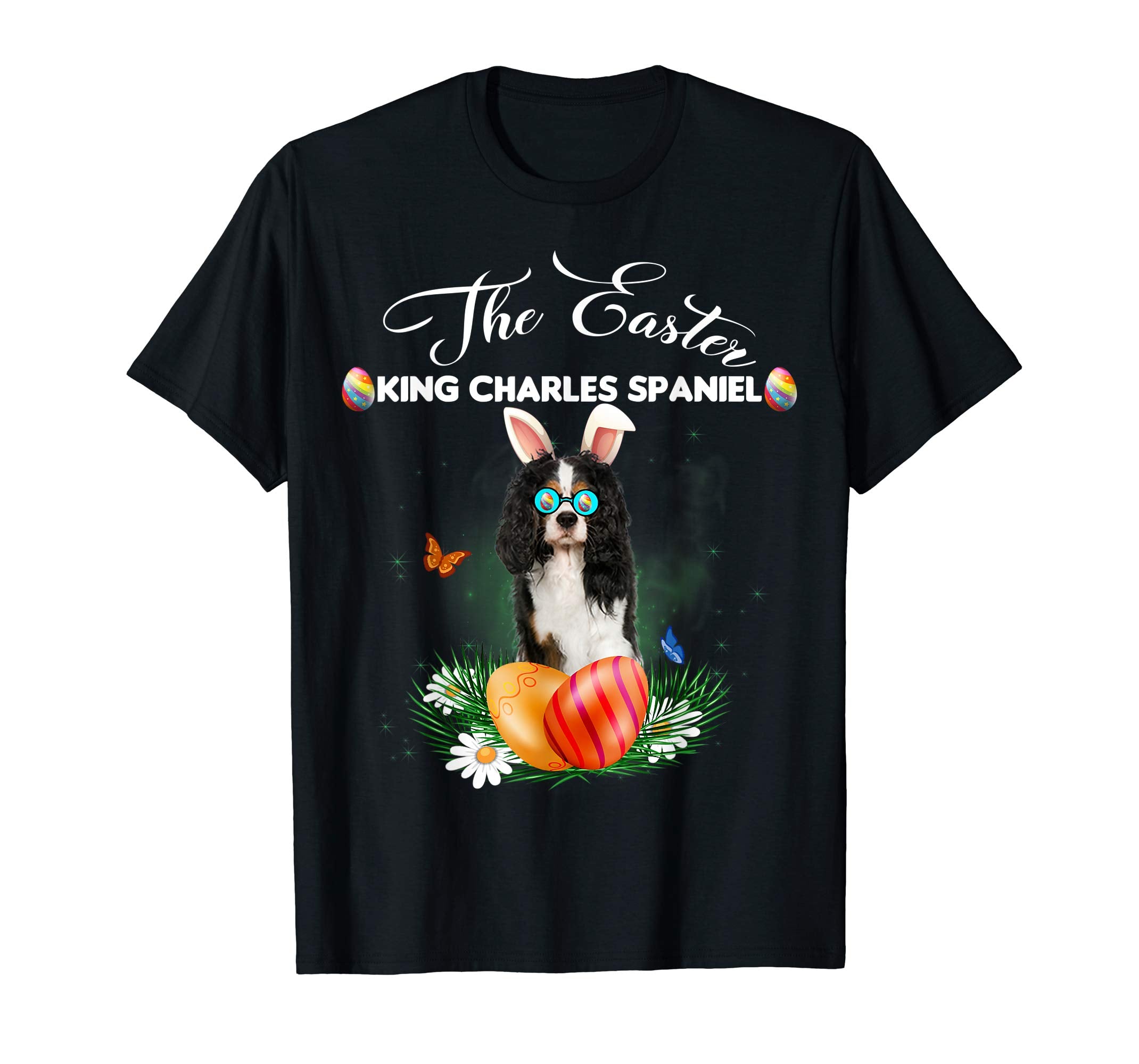 King Charles Spaniel Bunny Easter Day Dog Gifts T-Shirt