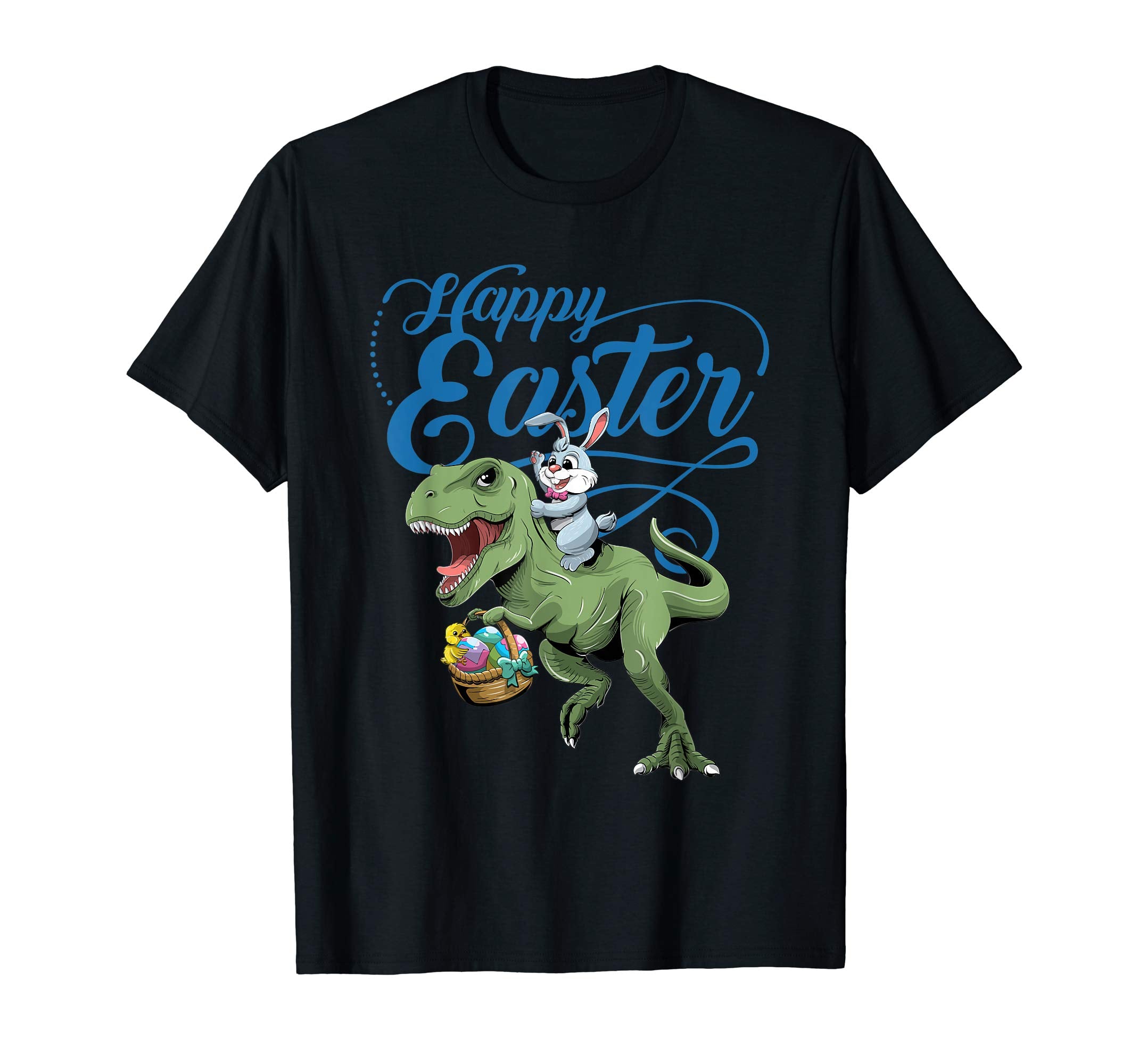 Easter T Shirt for Kids with Cool Bunny and T-rex Egg Hunt