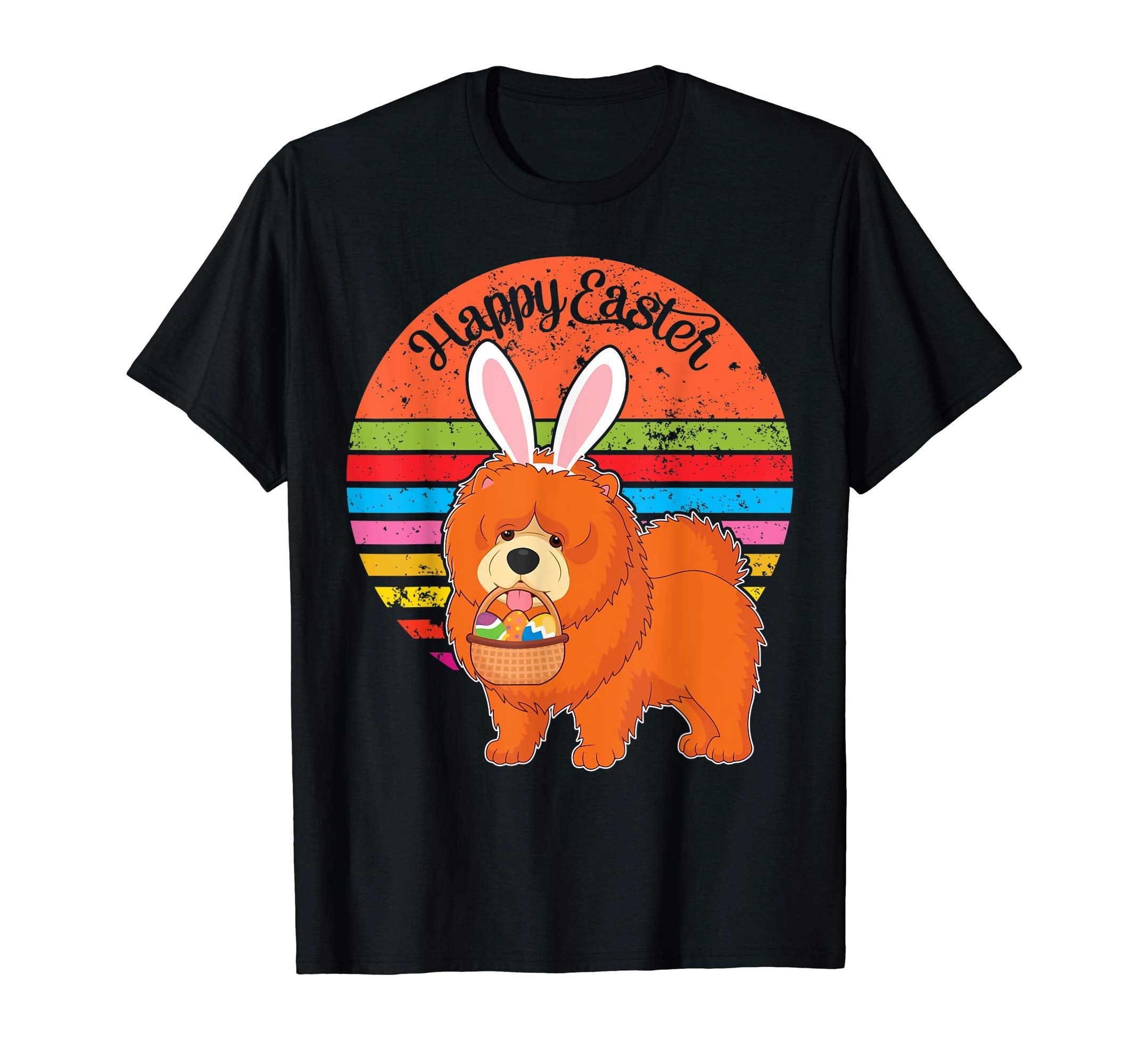 Chow Chow Bunny Dog Easter Eggs Happy Easter Vintage Shirt