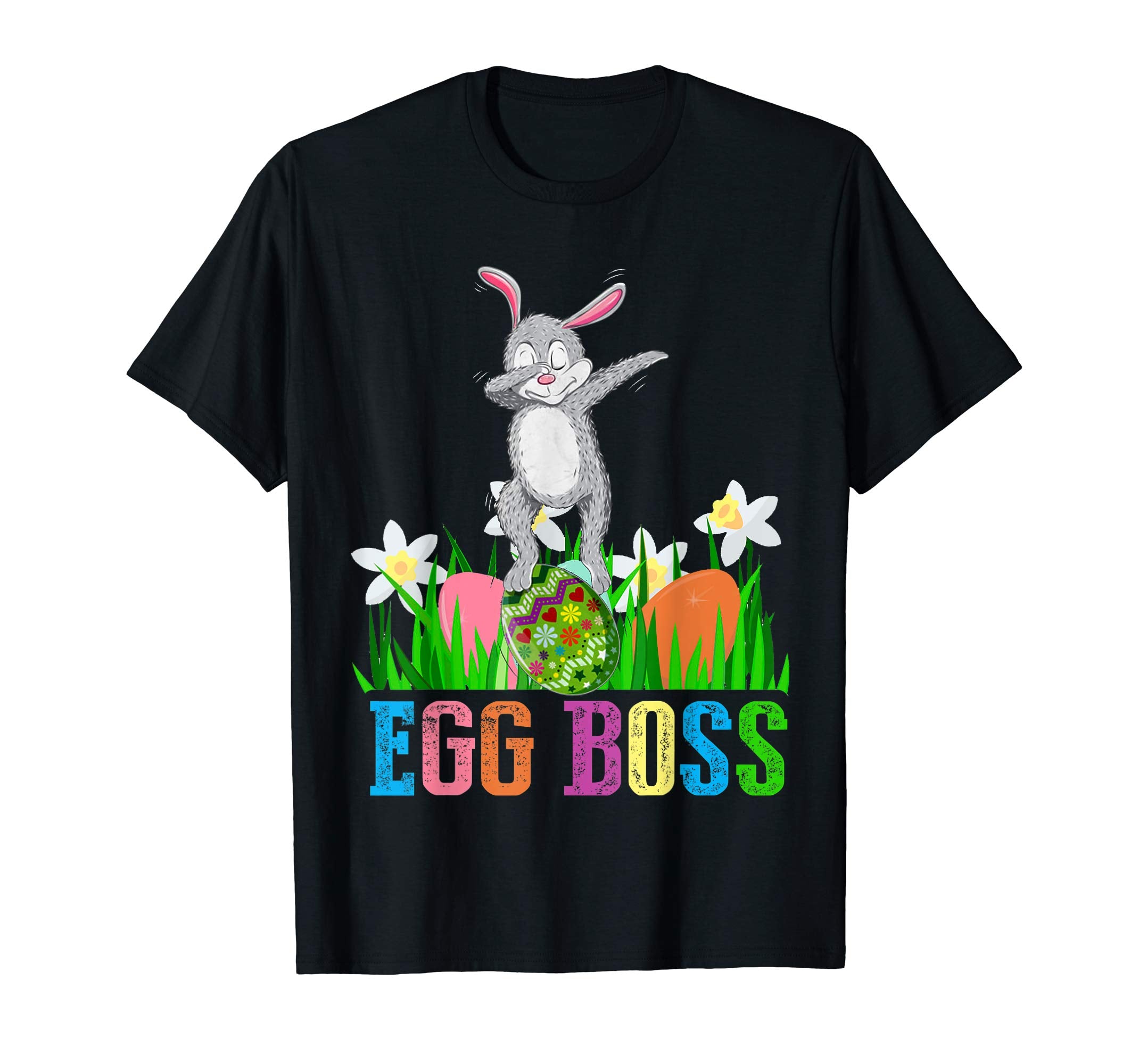 Dabbing Egg Boss Easter Bunny T Shirt For Kids Toddlers Boys