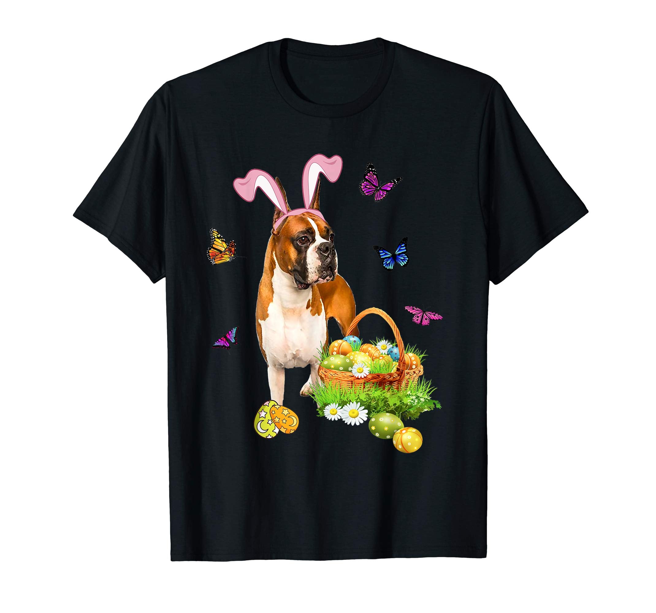 Boxer Bunny Hat Rabbit Easter Eggs T-Shirt