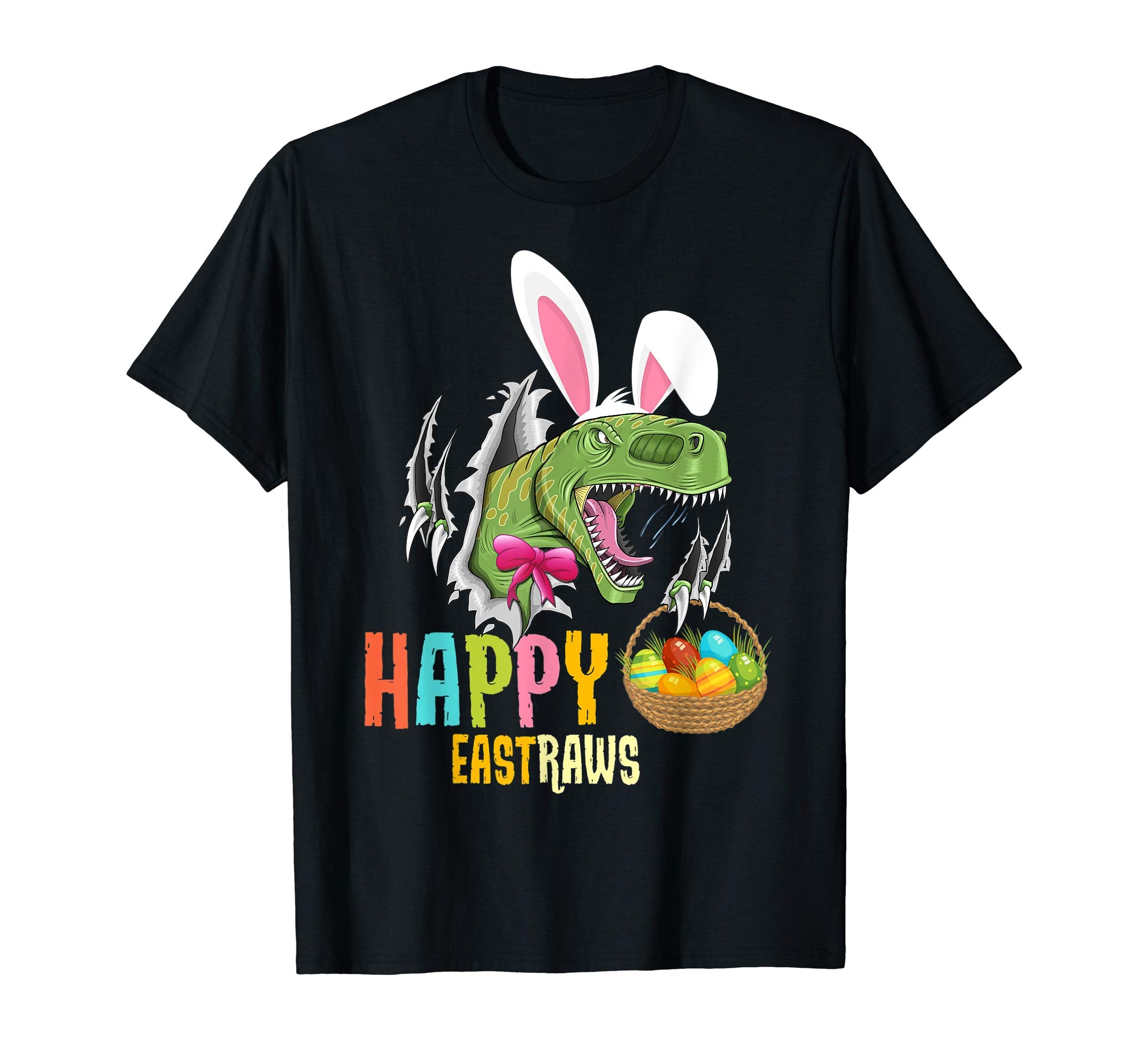 Happy Eastrawr T Rex Dinosaur Easter Bunny Egg Shirt Kids