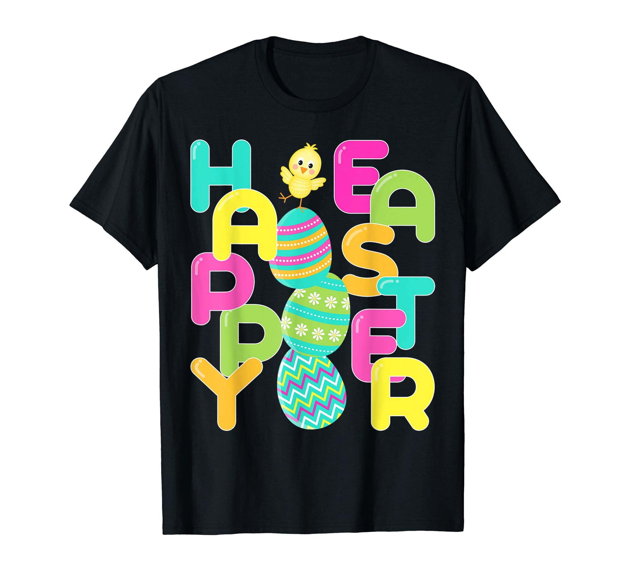 Happy Easter Shirt Colorful Eggs &amp; Chick Easter Gift
