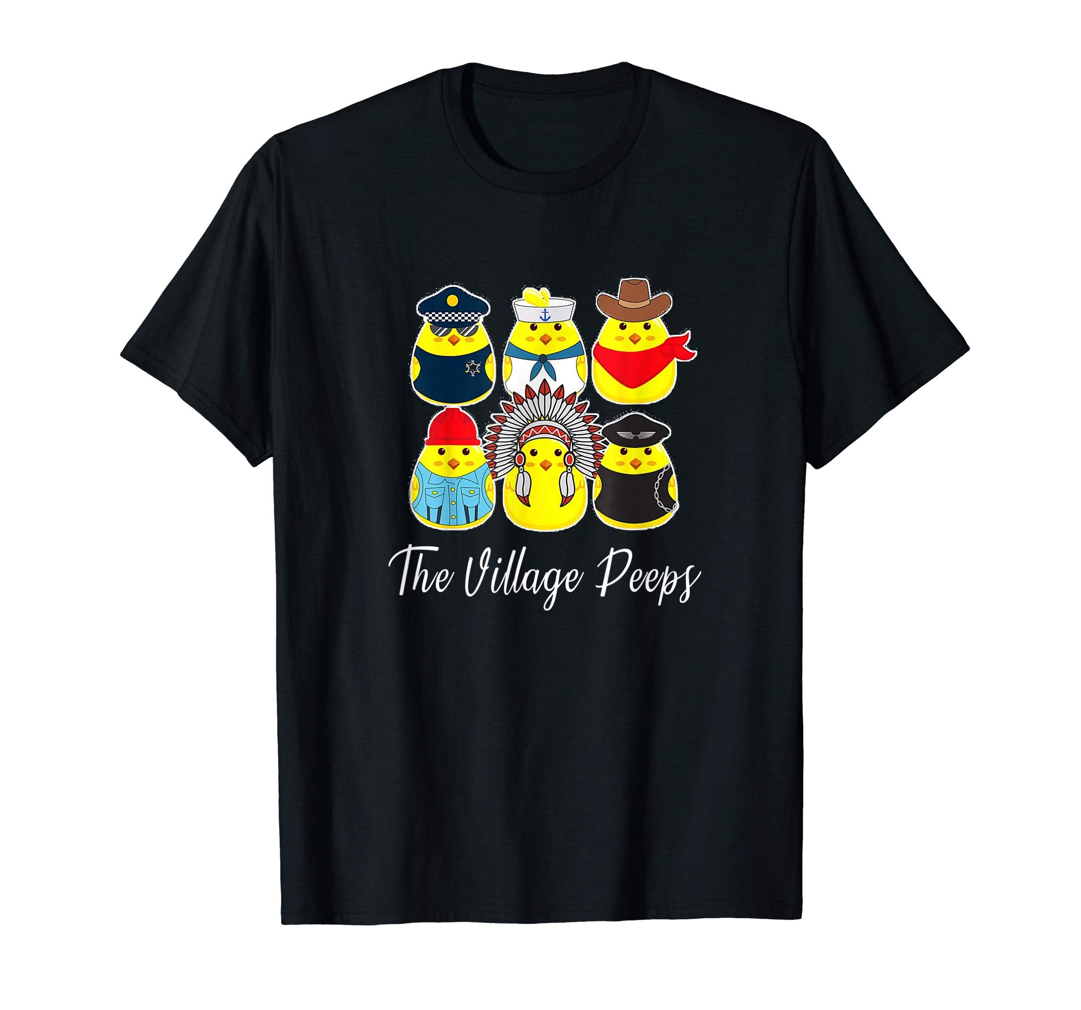 Funny Easter Shirt Village Peeps Cute Chick Tshirt Bunny