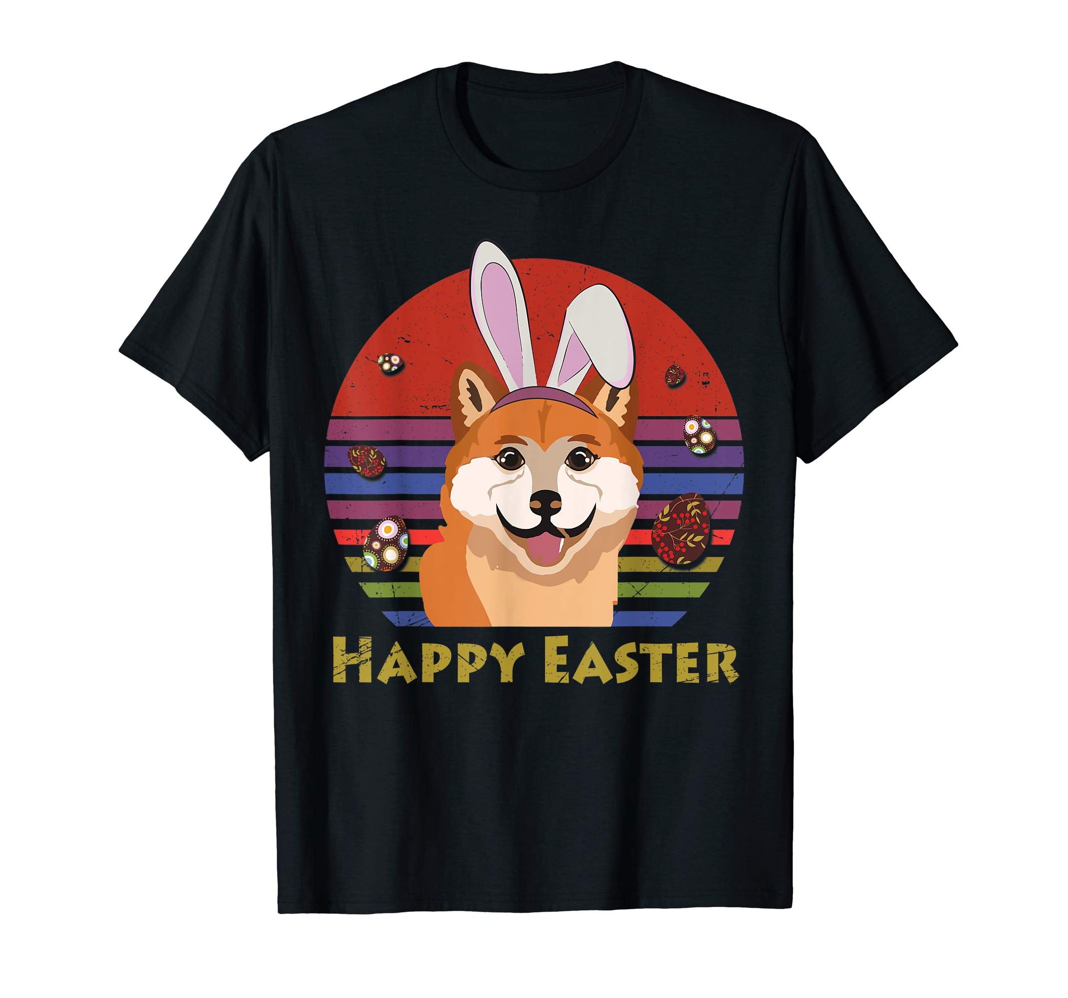 Shiba Inu With Bunny Headband Happy Easter Tshirt Gifts
