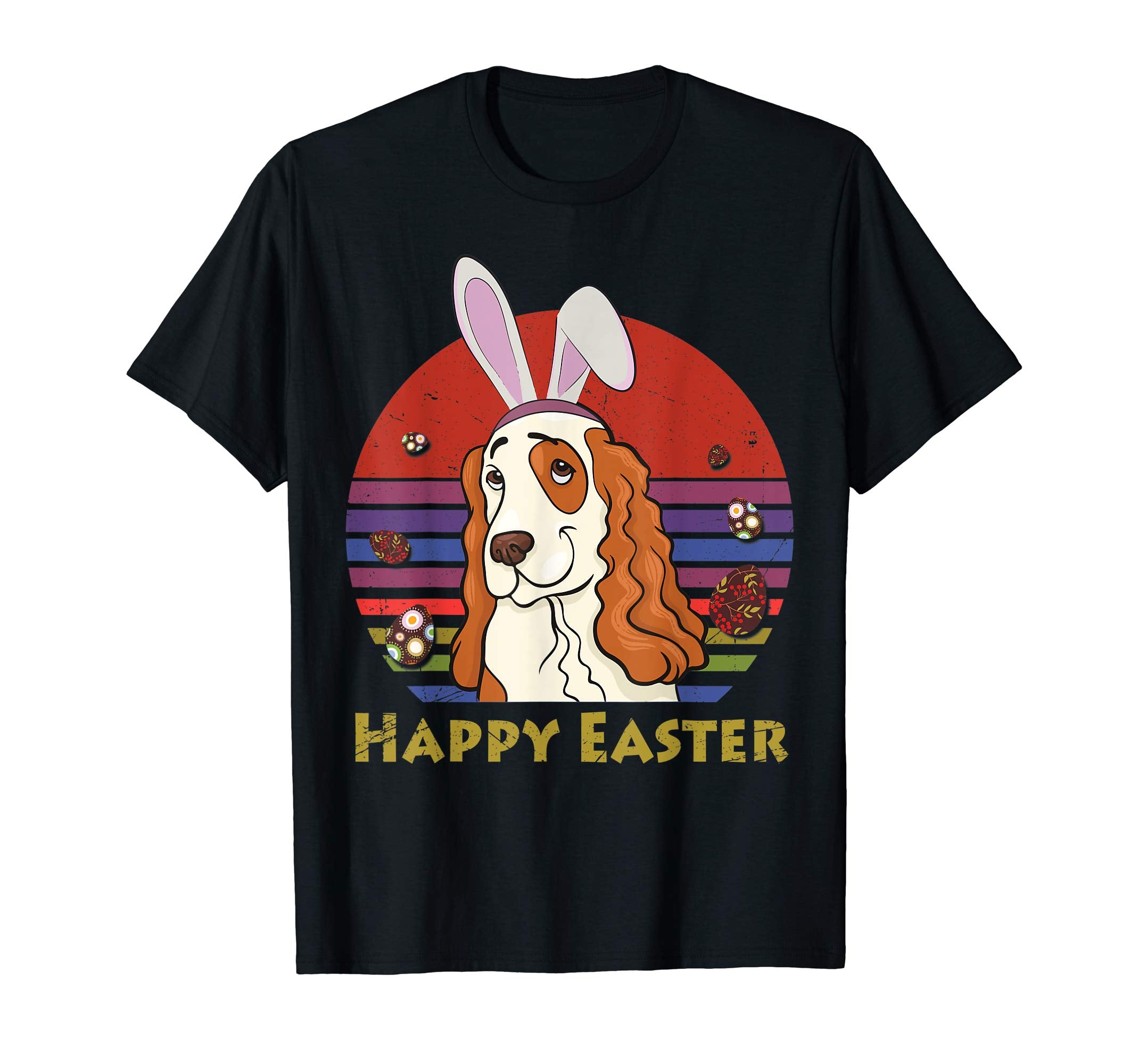 English Springer Spaniel Bunny Headband Happy Easter Tshirt