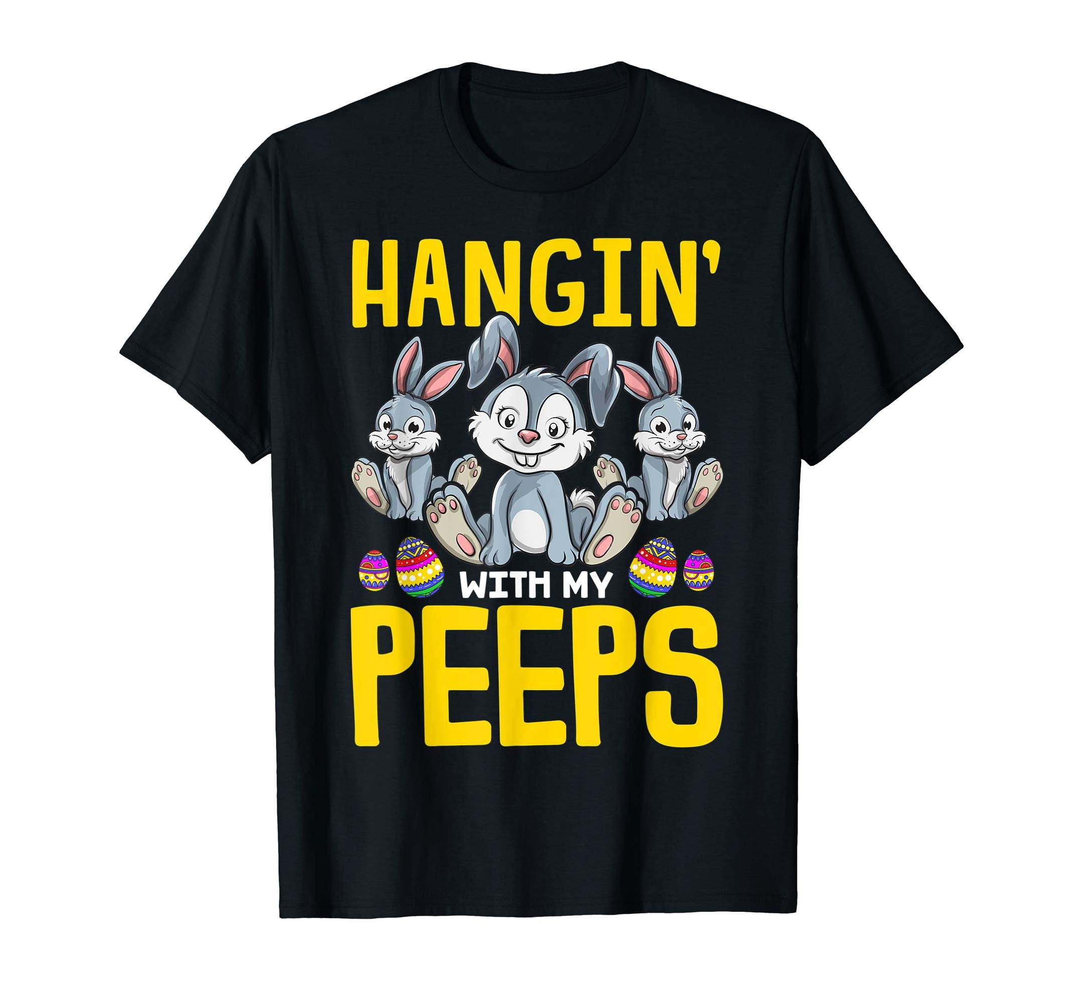 Hanging With My Peeps Shirt Easter Bunny Gift for Boys Girls