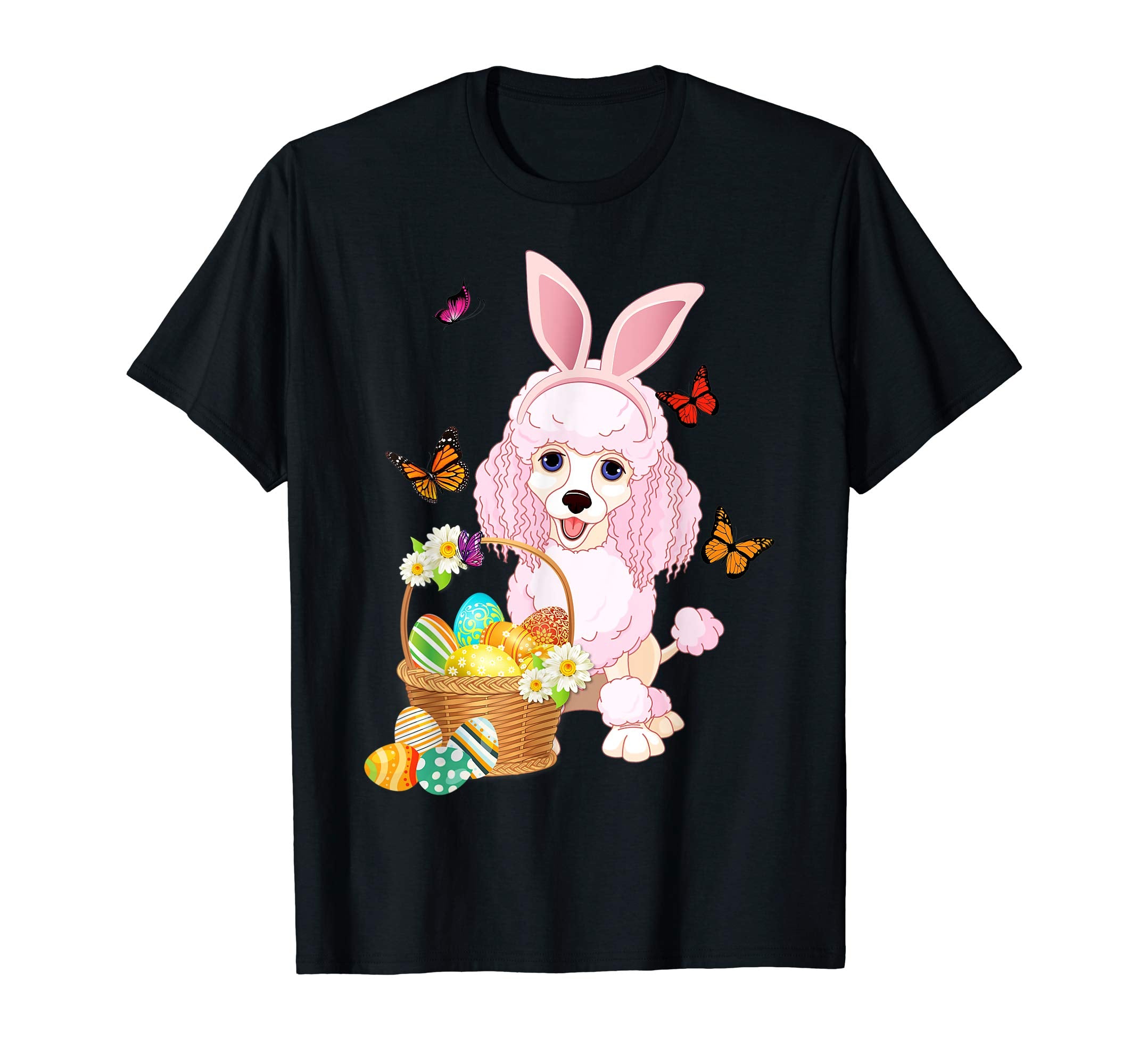 Poodle Bunny Hat Rabbit Easter Eggs Shirt